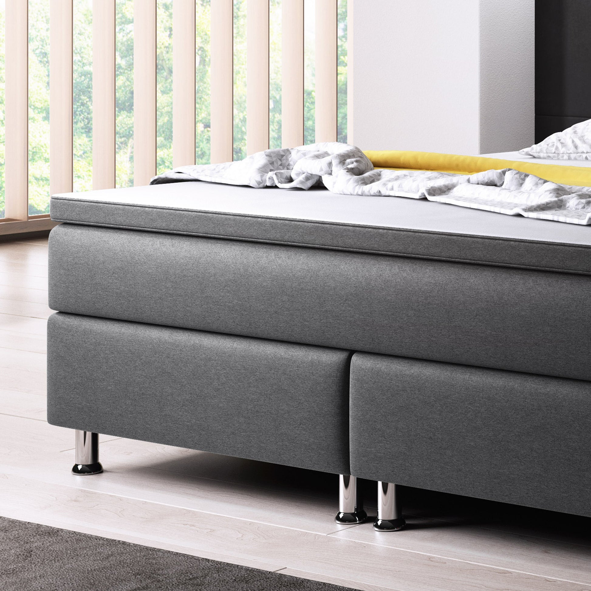 Boxspringbett Dallas 140x200 Webstoff anthrazit - Interbed