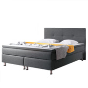 Boxspringbett Dallas 140x200 cm Webstoff Anthrazit