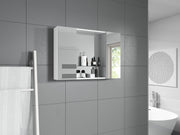 Spiegelschrank Debby 85x50 cm – Weiß, 2-türig mit Glasböden - Interbed