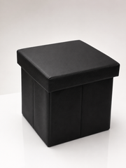 Hocker Box Faltbare Sitzbank mit abnehmbaren Deckel und Stauraum Schwarz - Interbed