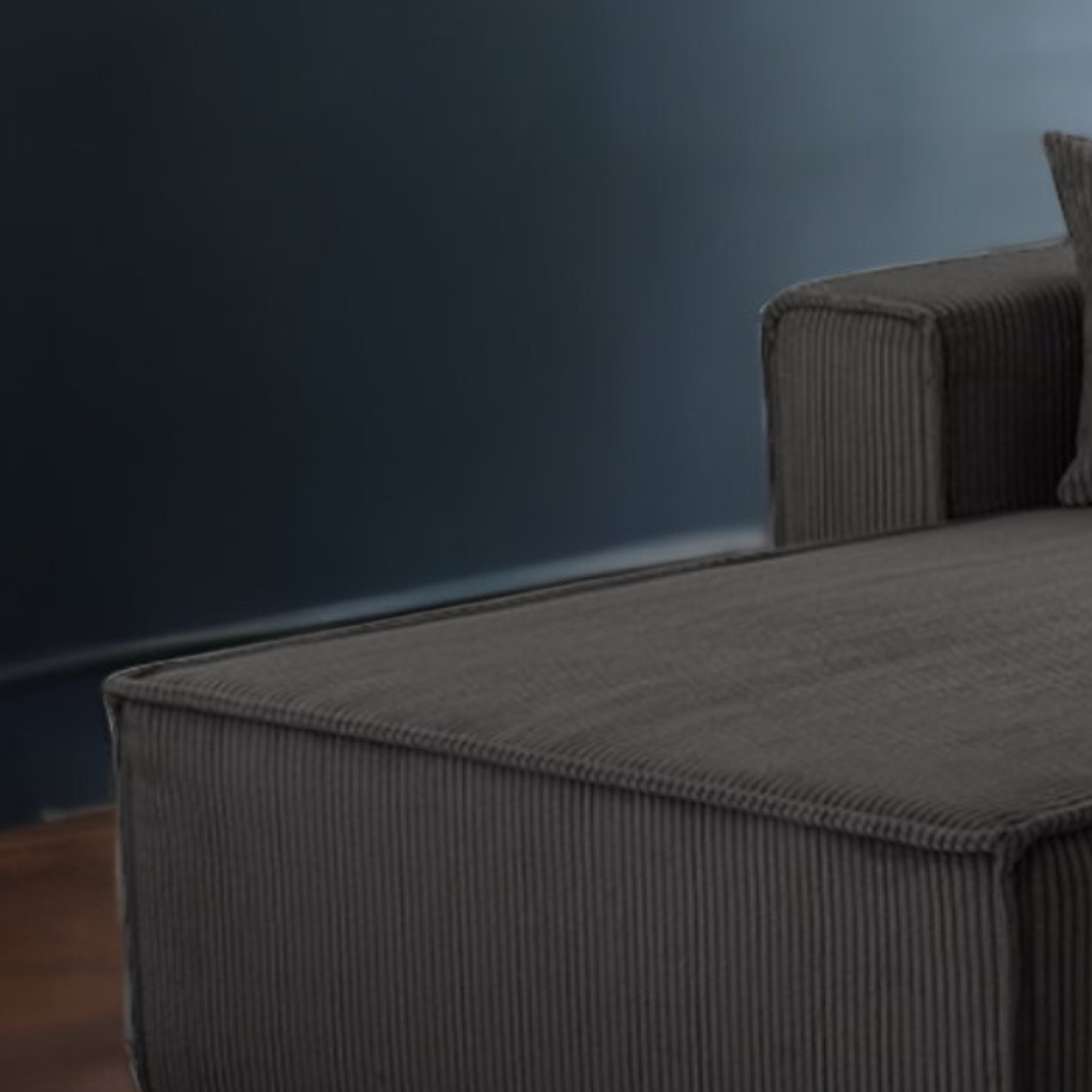 Ecksofa Gibraltar Cord XL Anthrazit - Interbed