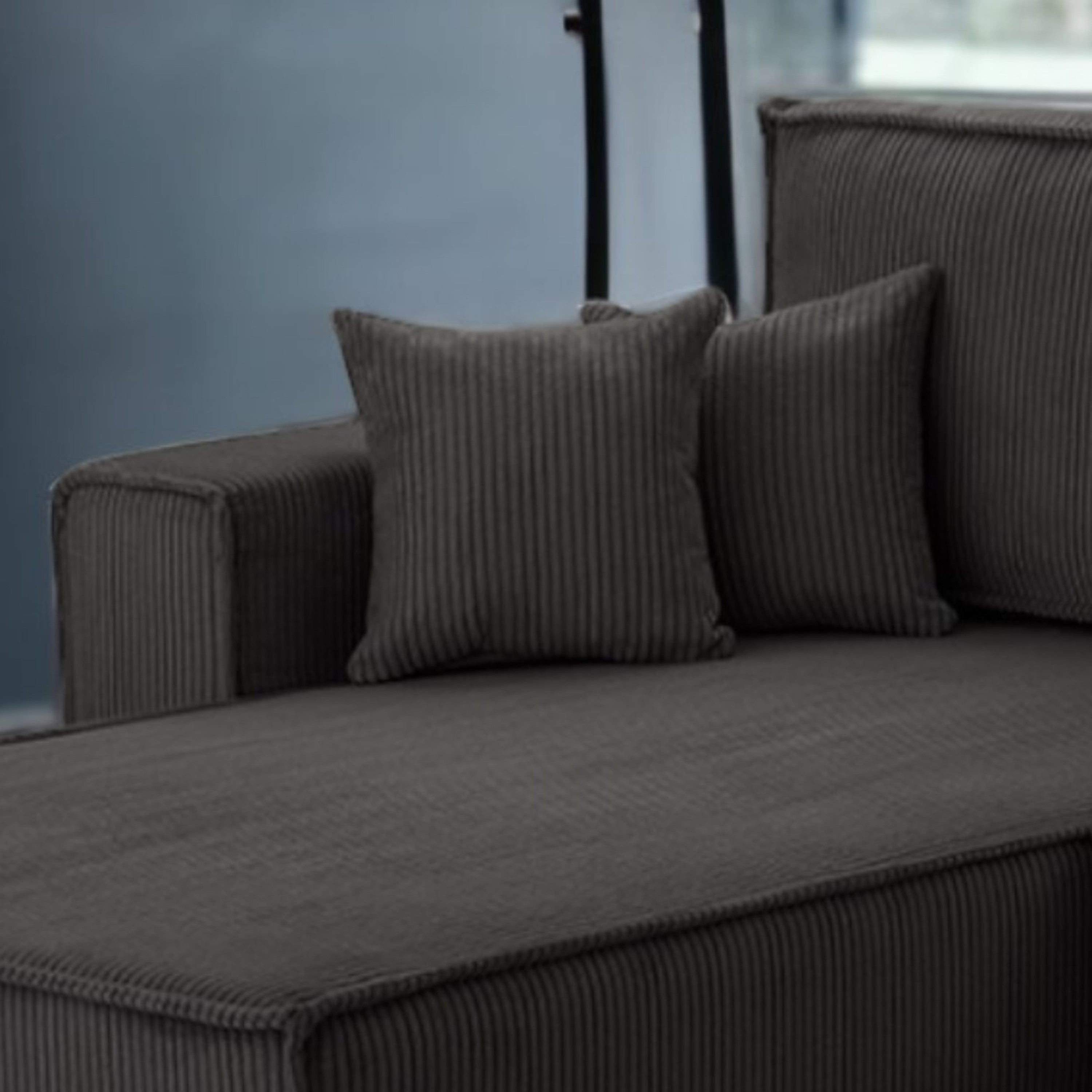 Ecksofa Gibraltar Cord XL Anthrazit - Interbed