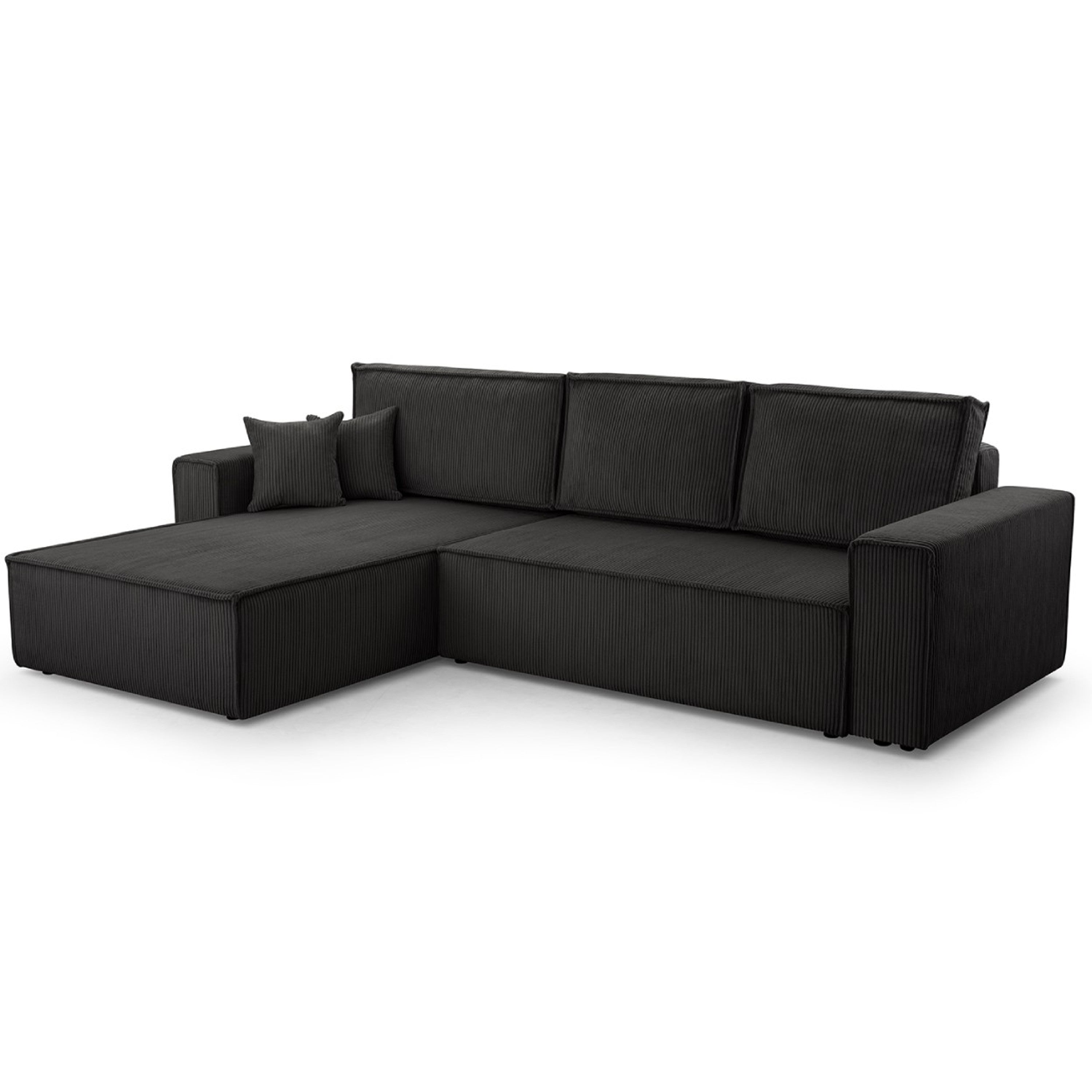 Ecksofa Gibraltar Cord XL Anthrazit - Interbed
