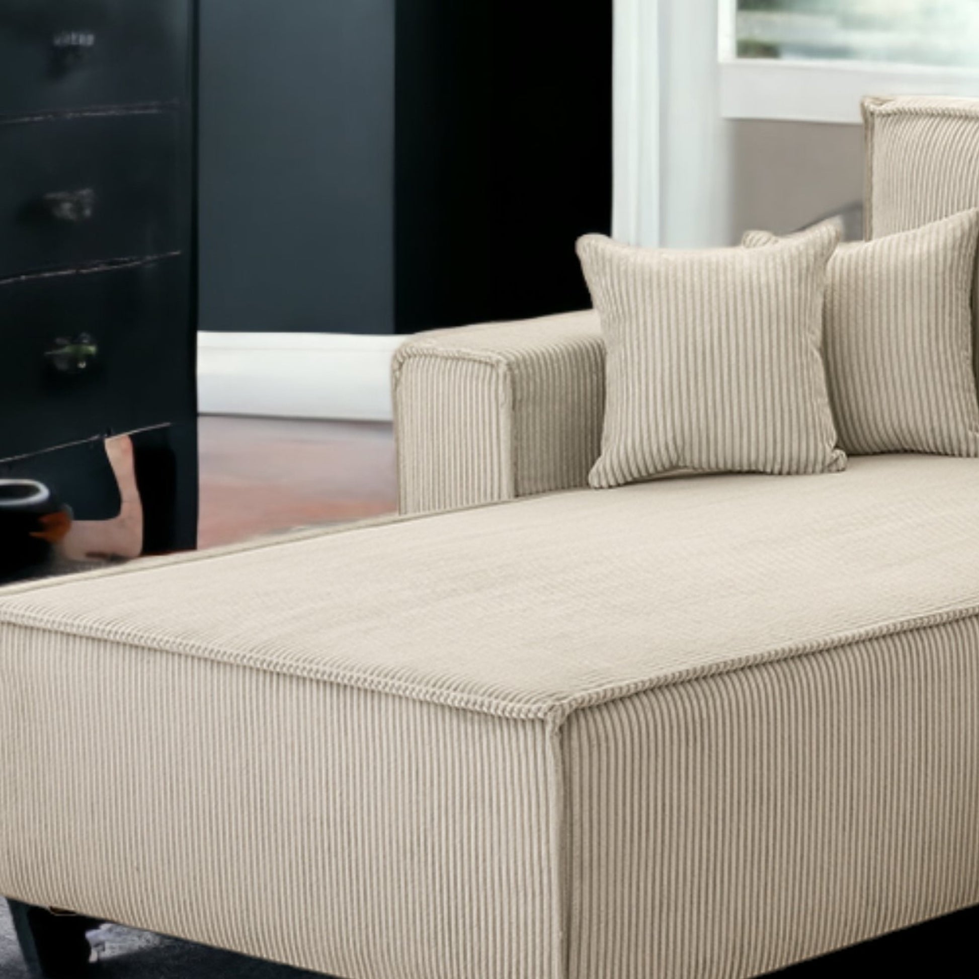 Ecksofa Gibraltar Cord XL Beige - Interbed