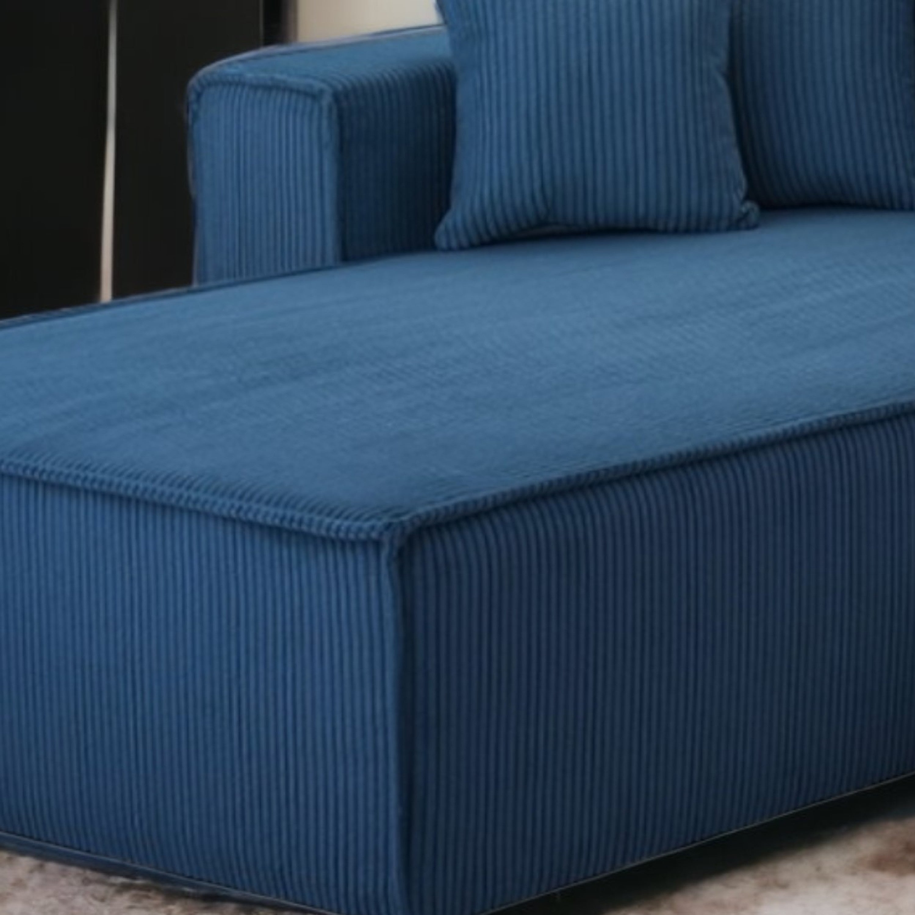 Ecksofa Gibraltar Cord XL Dark Blue - Interbed