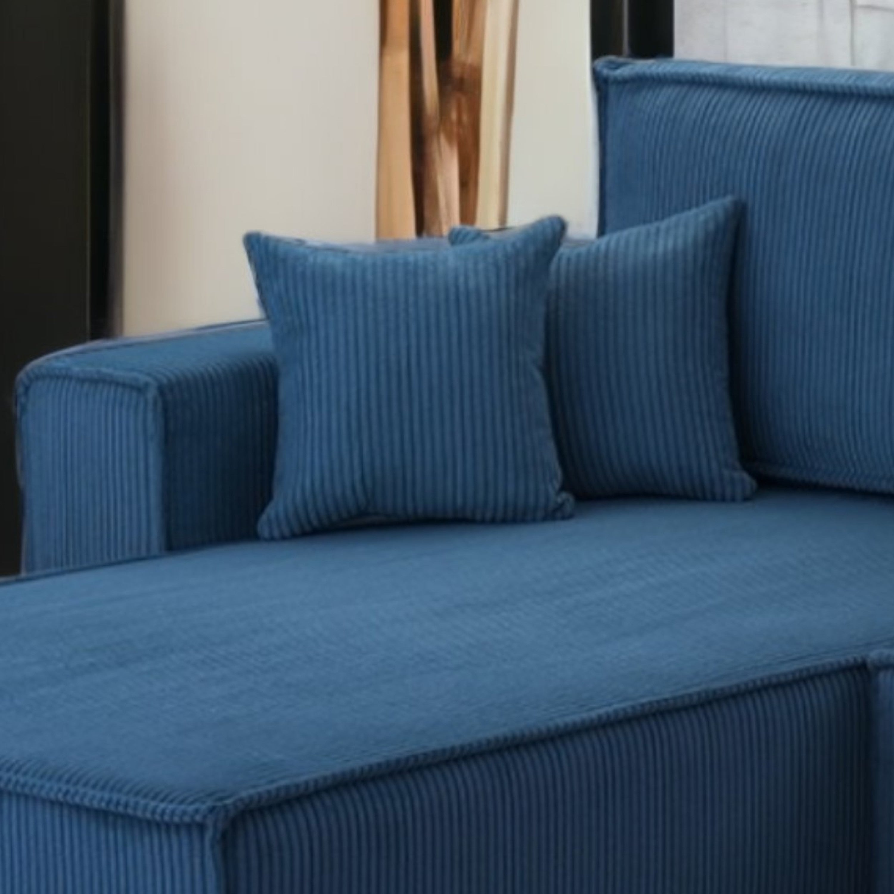 Ecksofa Gibraltar Cord XL Dark Blue - Interbed
