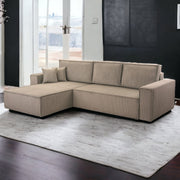 Ecksofa Gibraltar Cord XL Cappucino - Interbed