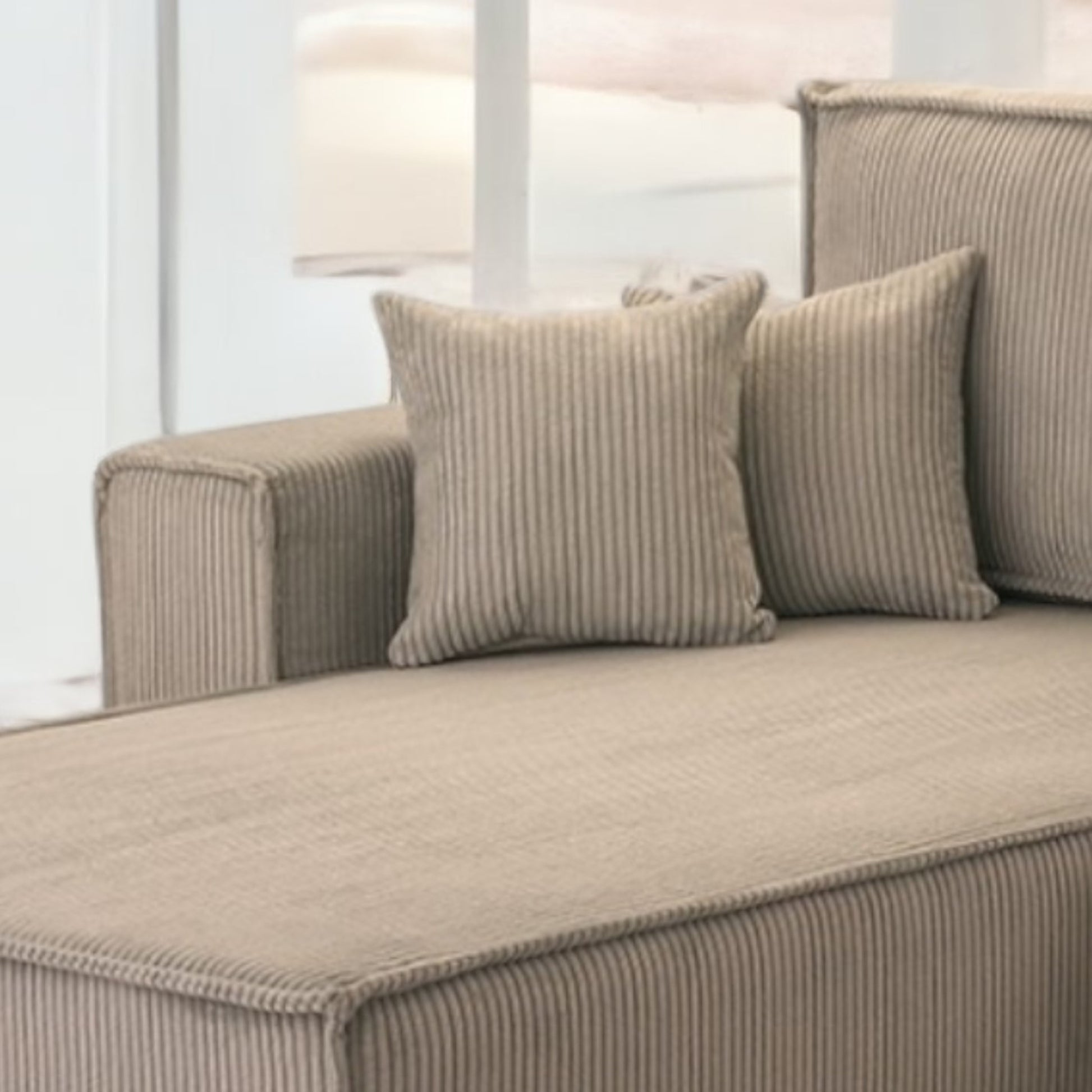 Ecksofa Gibraltar Cord XL Cappucino - Interbed
