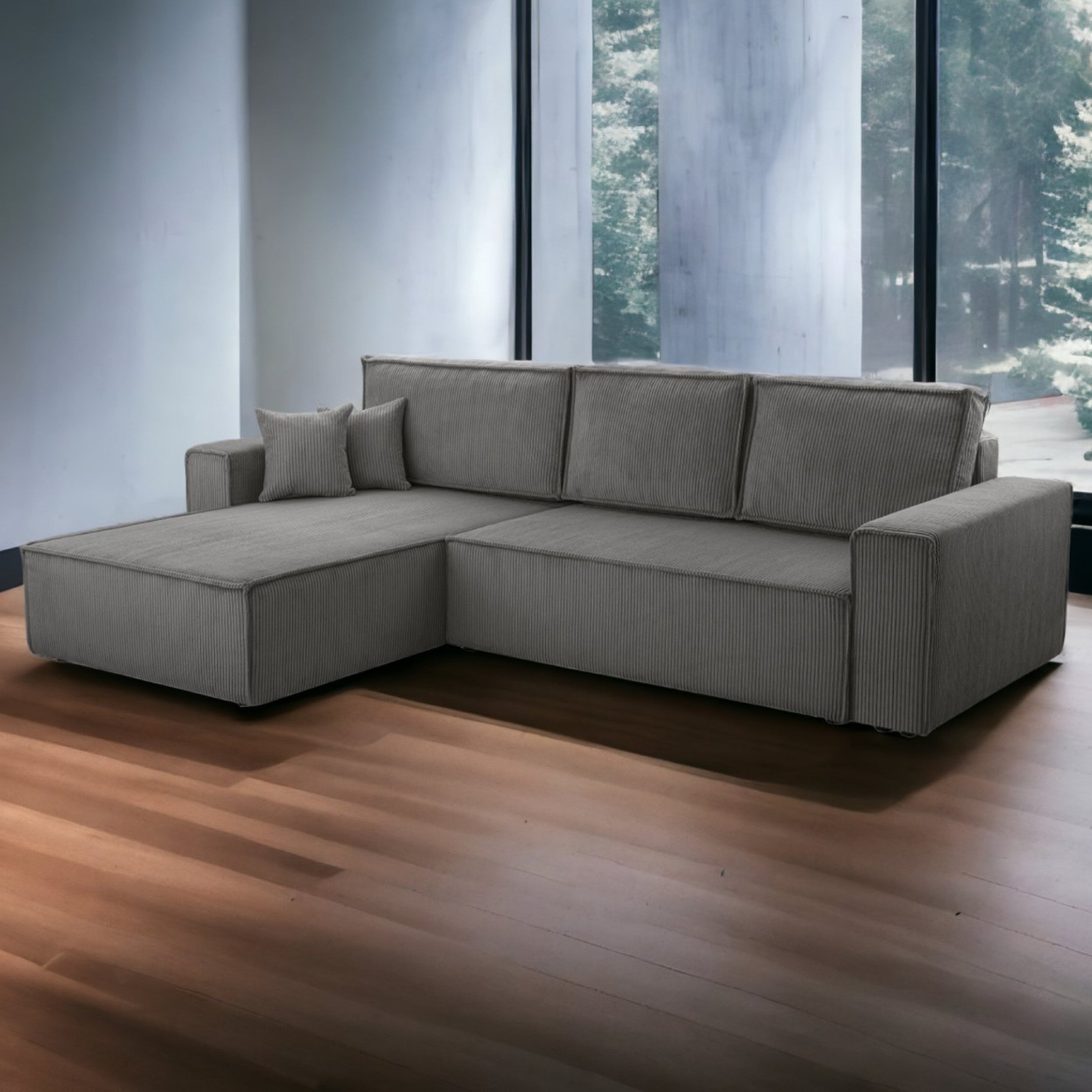 Ecksofa Gibraltar Cord XL Grau - Interbed