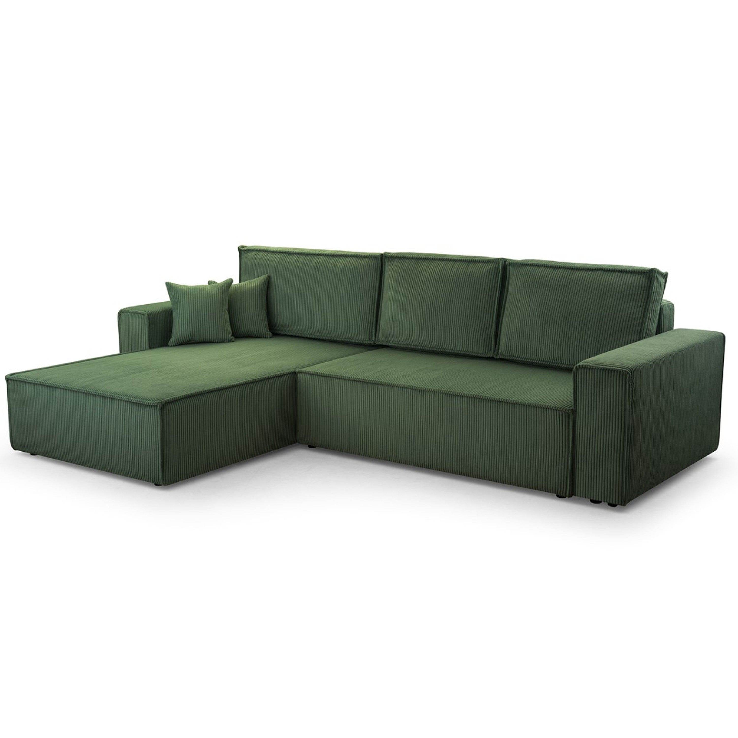 Ecksofa Gibraltar Cord XL Dark Green - Interbed