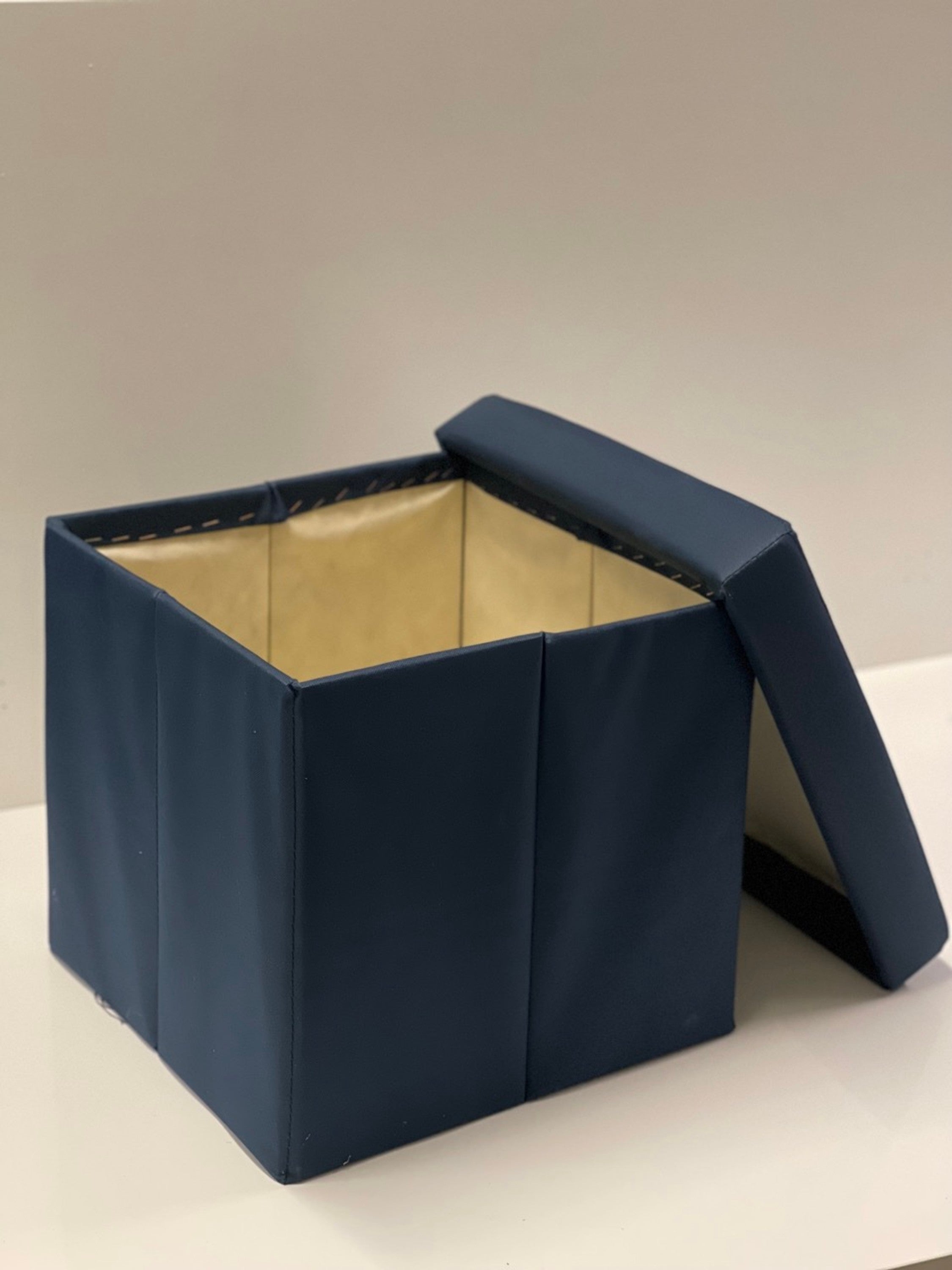 Hocker Box Faltbare Sitzbank mit abnehmbaren Deckel und Stauraum Blau