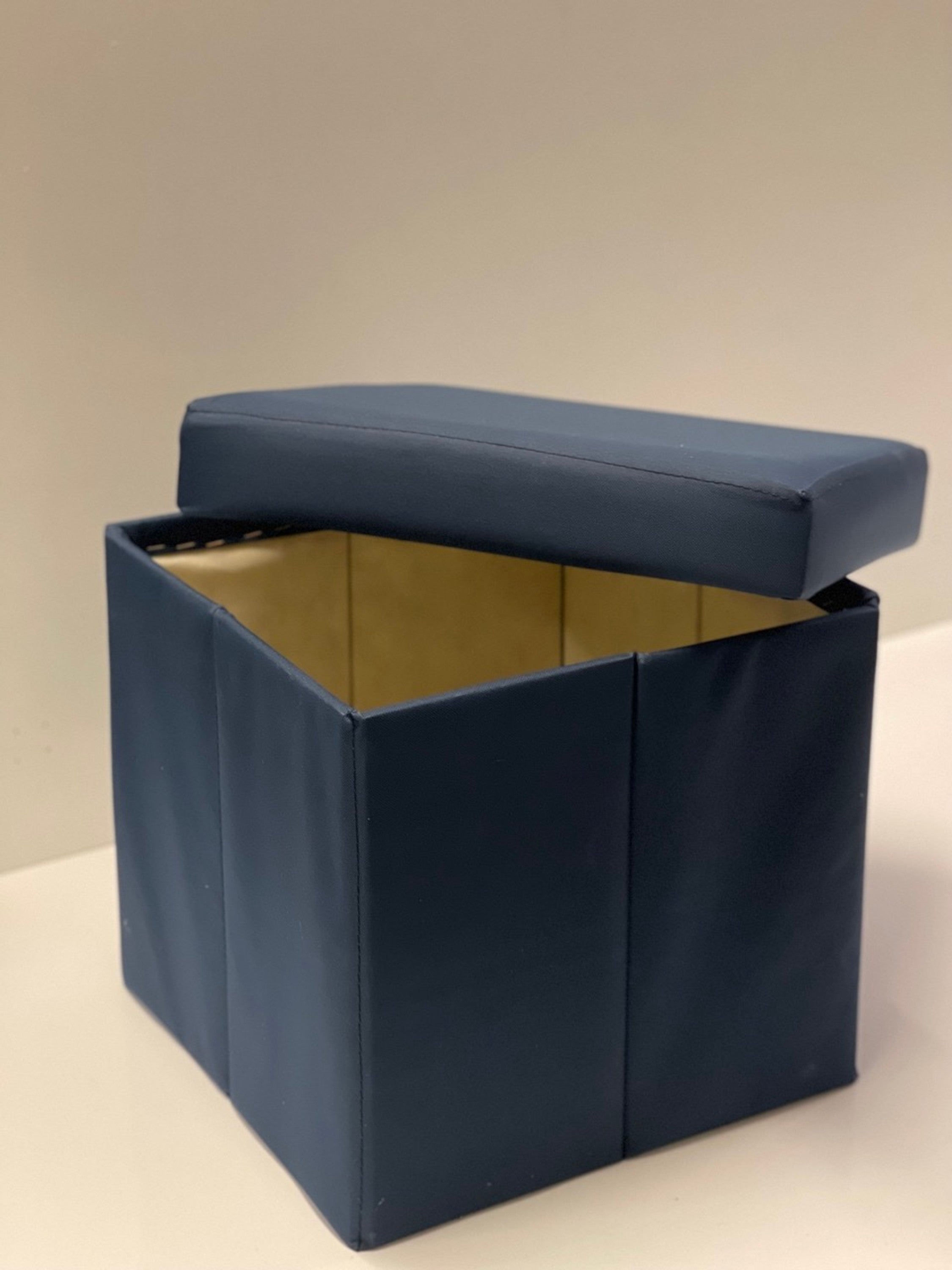 Hocker Box Faltbare Sitzbank mit abnehmbaren Deckel und Stauraum Blau