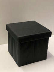 Hocker Box Faltbare Sitzbank mit abnehmbaren Deckel und Stauraum Schwarz