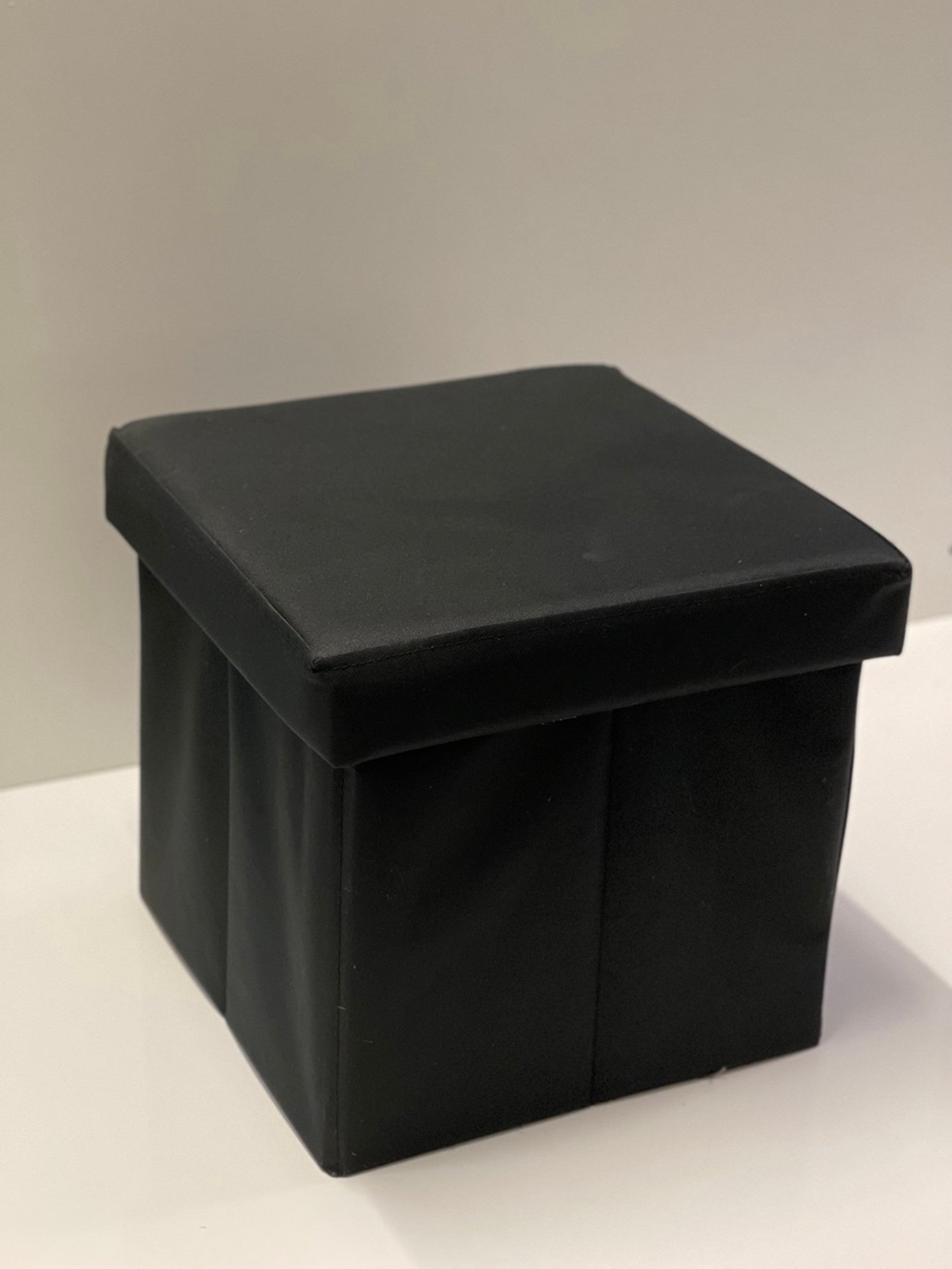 Hocker Box Faltbare Sitzbank mit abnehmbaren Deckel und Stauraum Schwarz