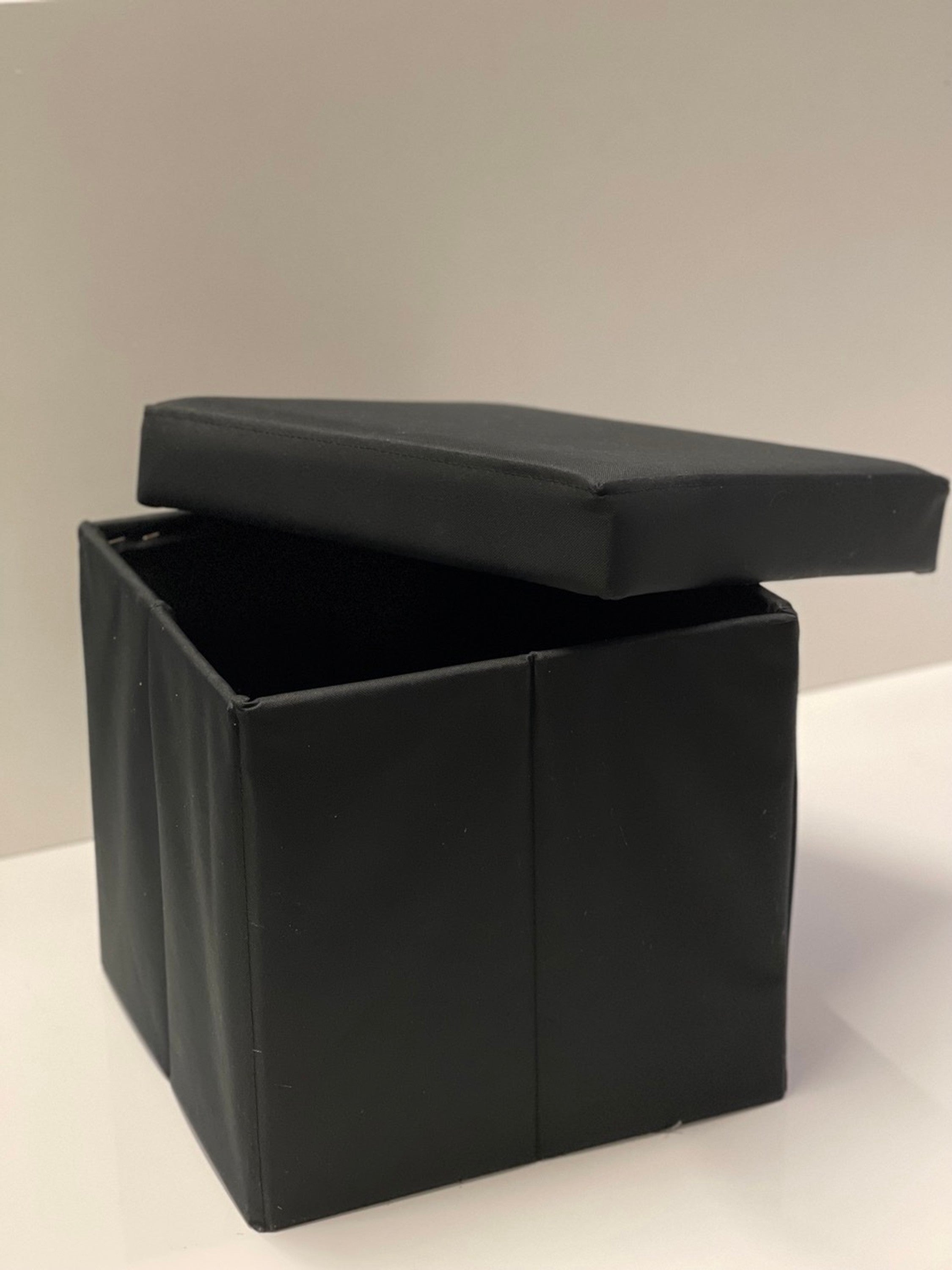 Hocker Box Faltbare Sitzbank mit abnehmbaren Deckel und Stauraum Schwarz