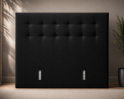 Bettkopfteil 180x115 cm Webstoff Schwarz