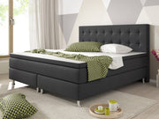 Boxspringbett Köln 160x200 Anthrazit – Webstoff & PU-Topper - Interbed