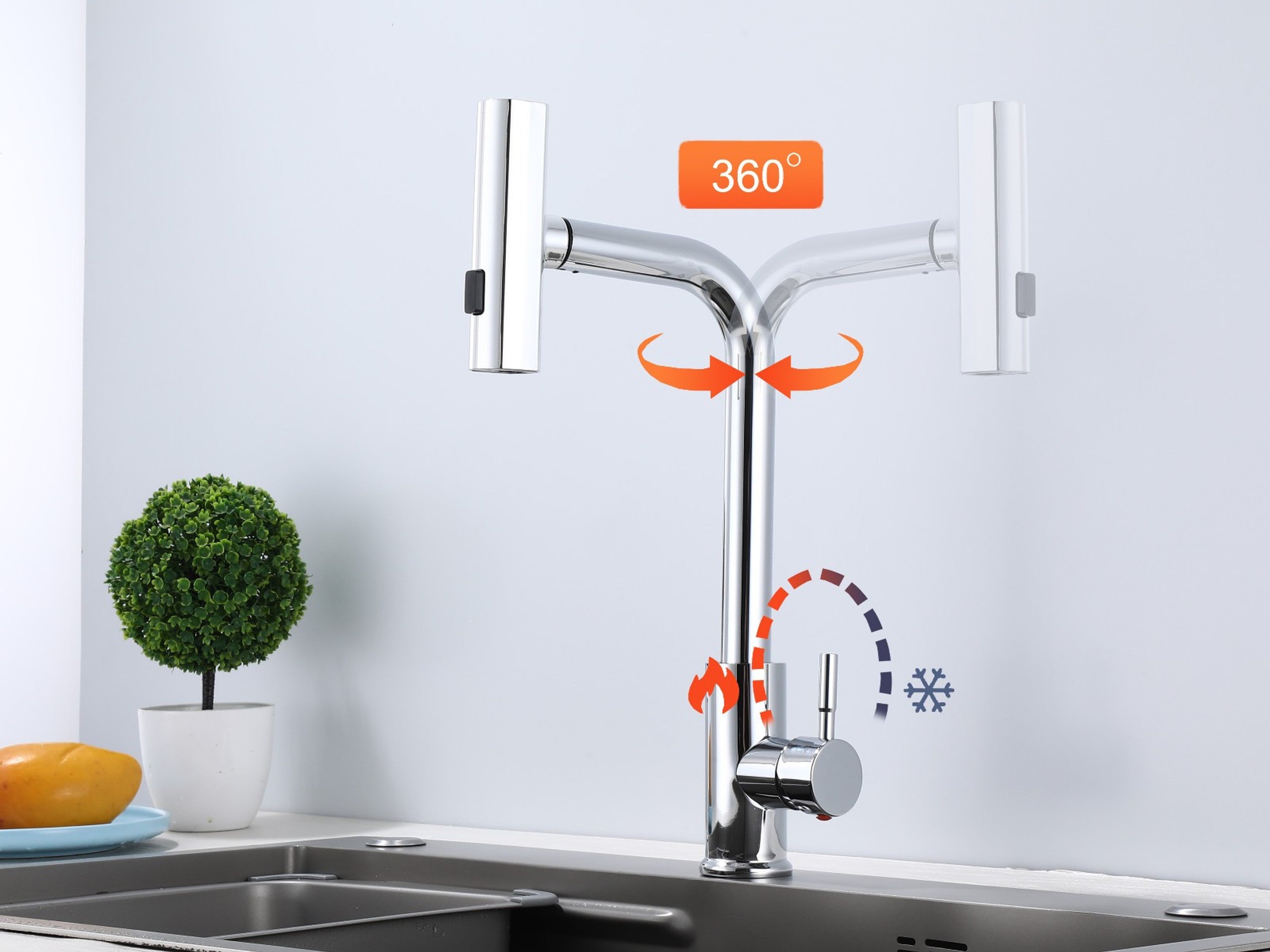 Küchenarmatur 360° Wasserhahn Verchromt - Interbed