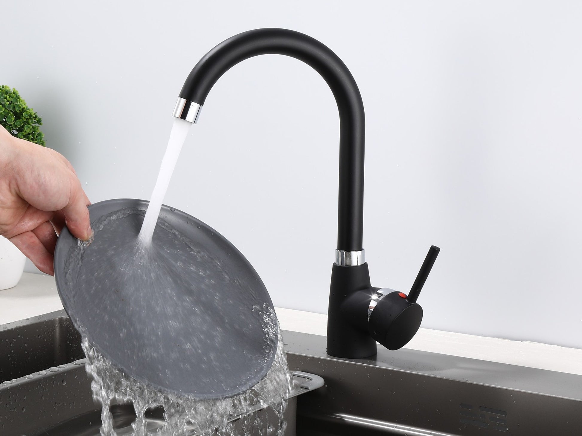 Küchenarmatur 360° Wasserhahn Schwarz - Interbed