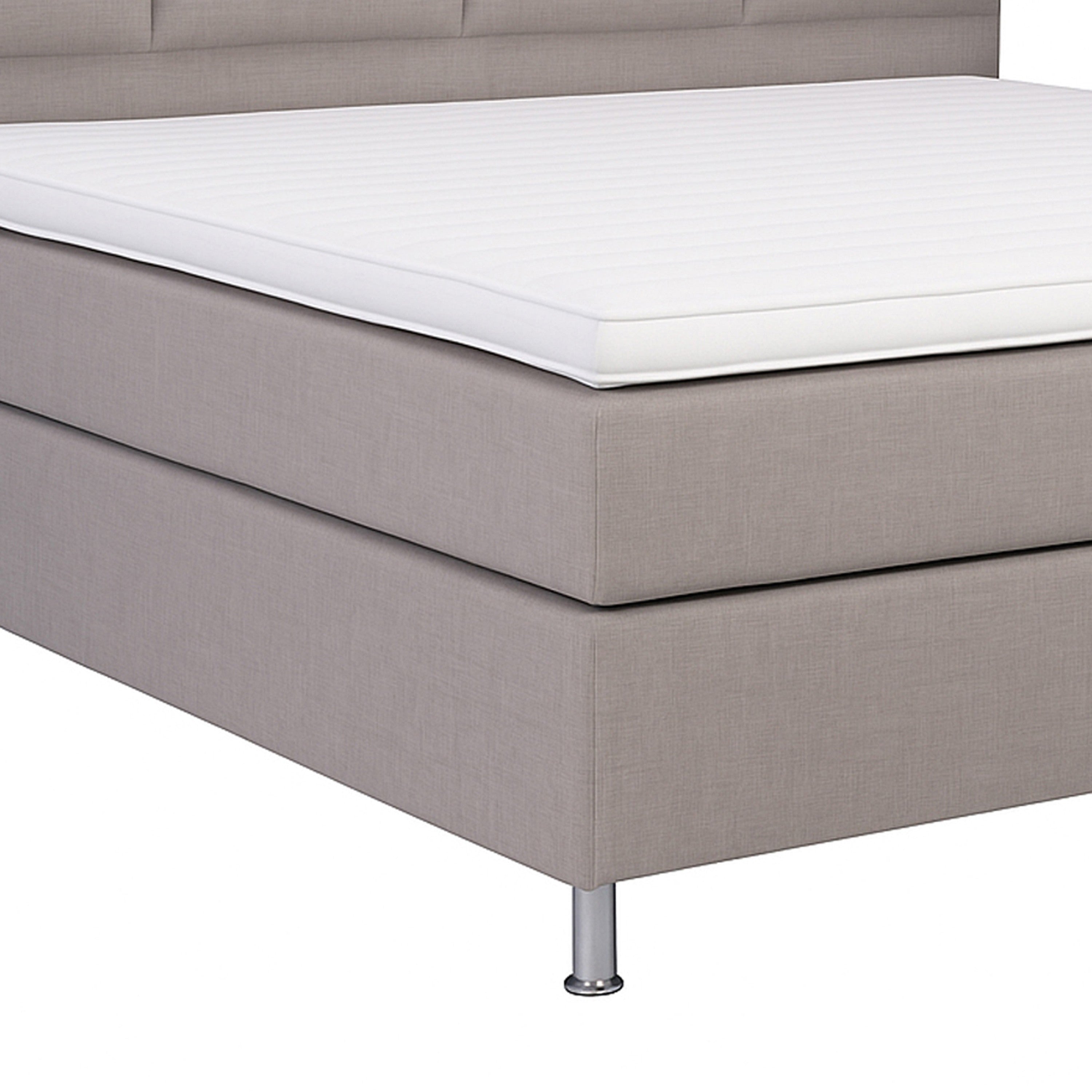 Boxspringbett MIAMI 180x200 cm Webstoff Silbergrau - Interbed