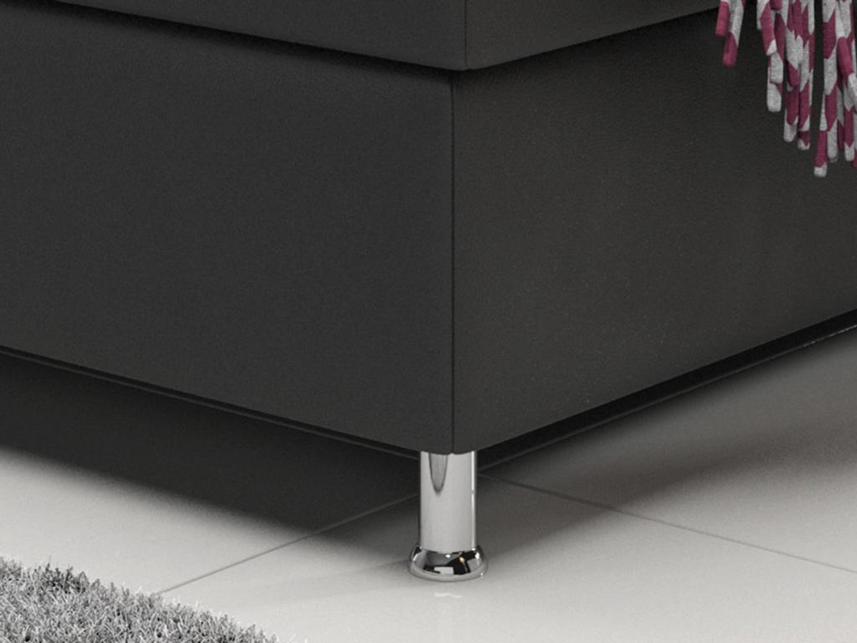 Boxspringbett M1 180x200 cm Kunstleder Schwarz
