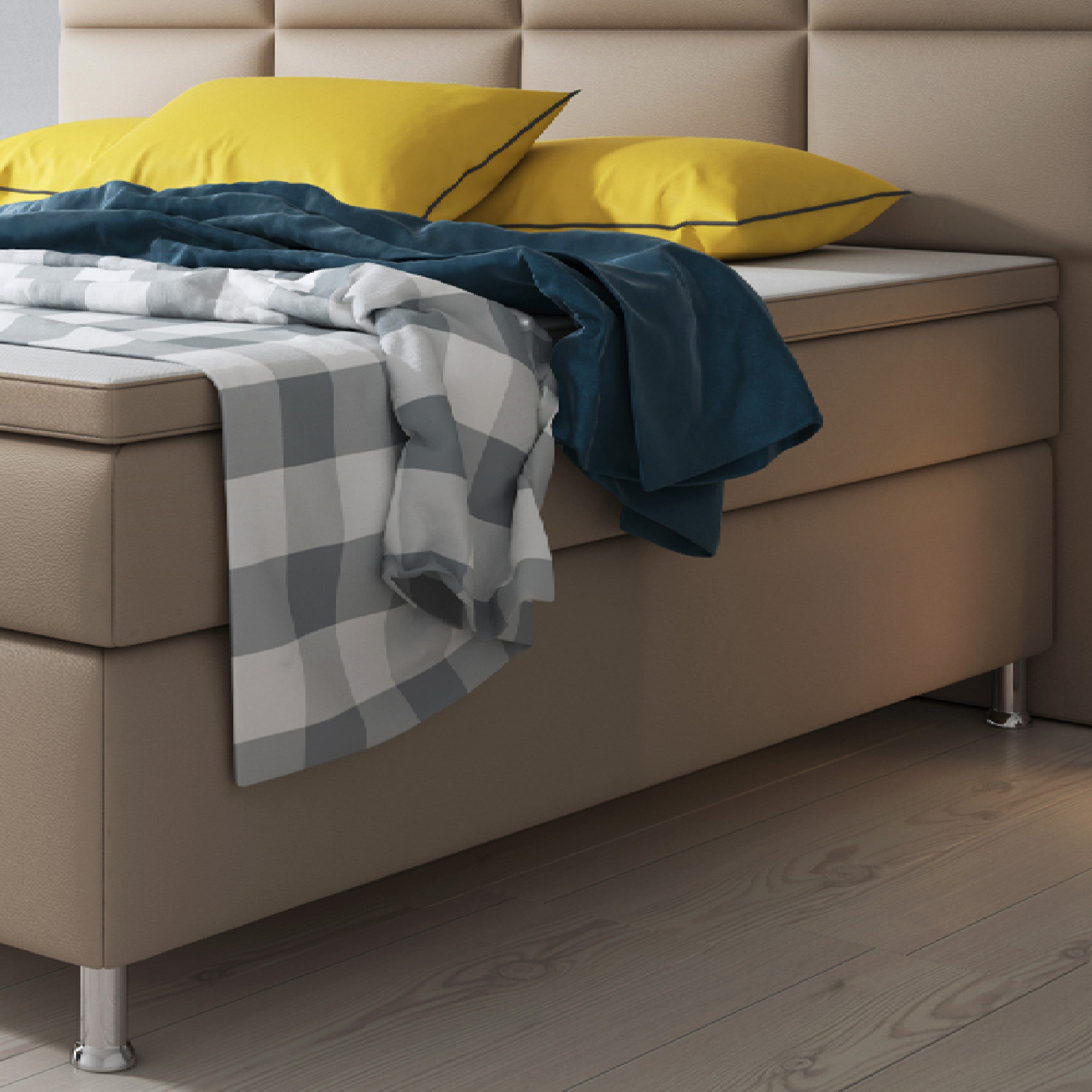 Boxspringbett Miami 180x200 cm Kunstleder Muddy - Interbed