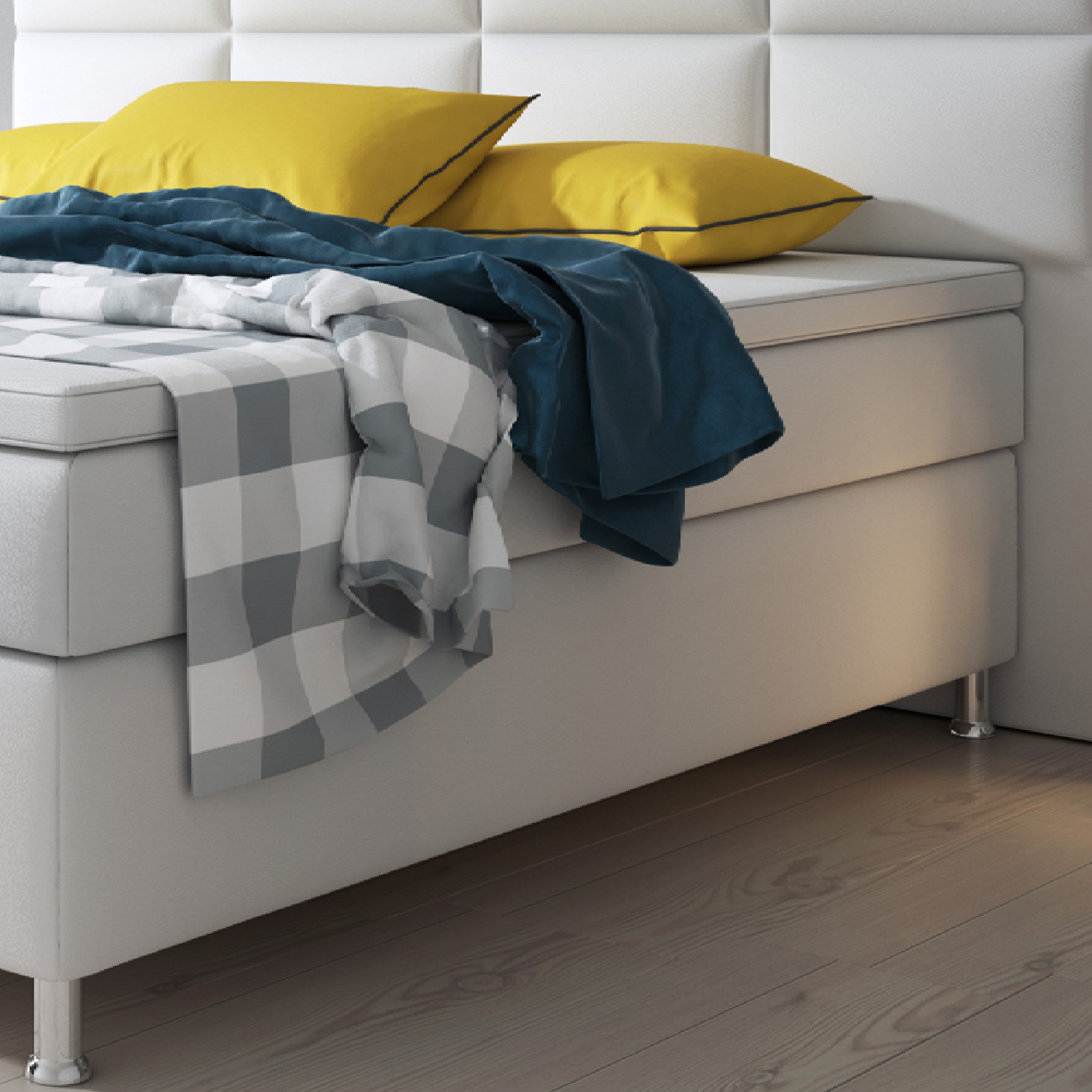 Boxspringbett Miami 180x200 cm Kunstleder Weiß - Interbed