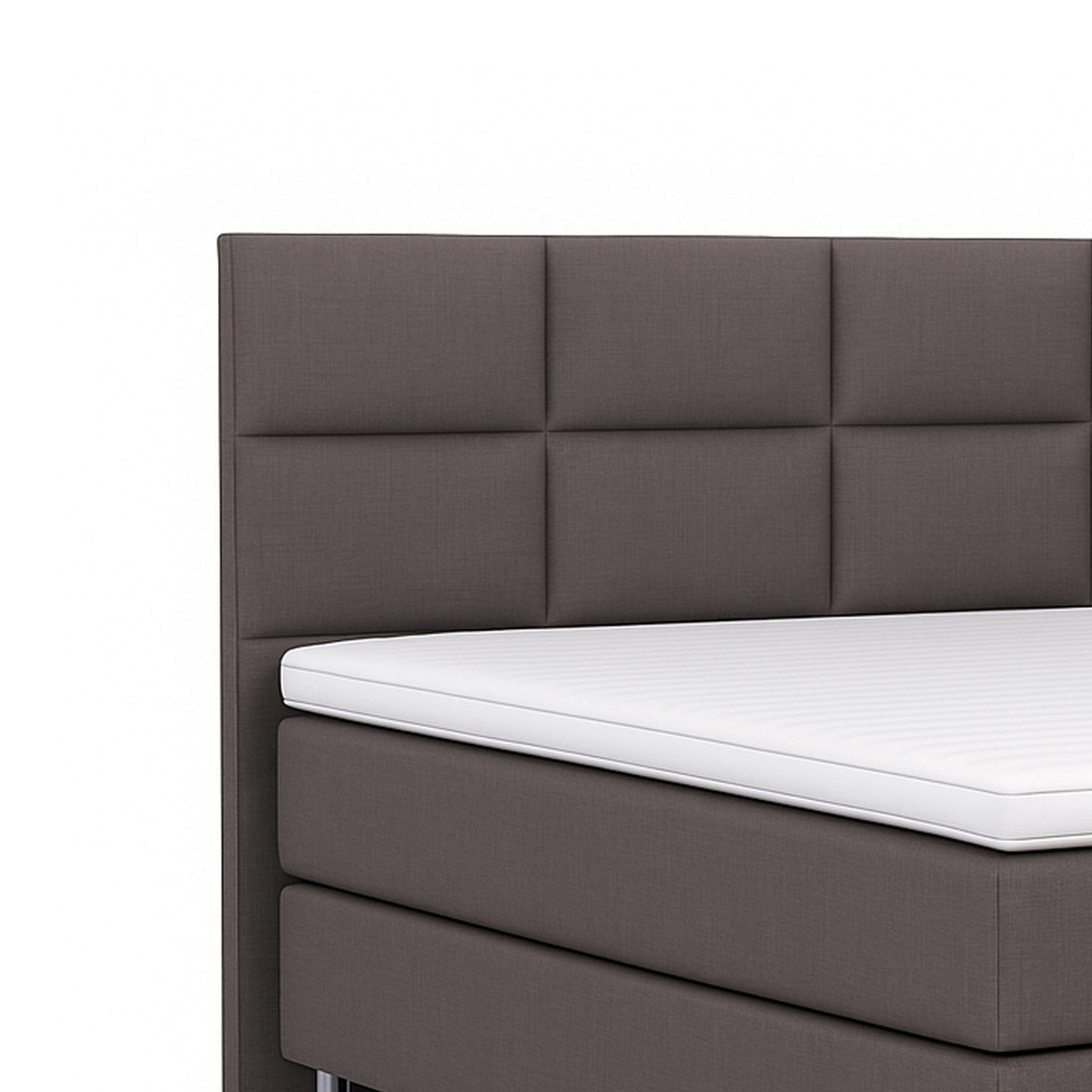 Boxspringbett MIAMI 180x200 cm Webstoff Anthrazit mit 7 Zonen Taschenfederkern-Matratze mit Visco-Topper - Interbed