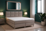 Boxspringbett MIAMI 180x200 cm Webstoff Silbergrau - Interbed