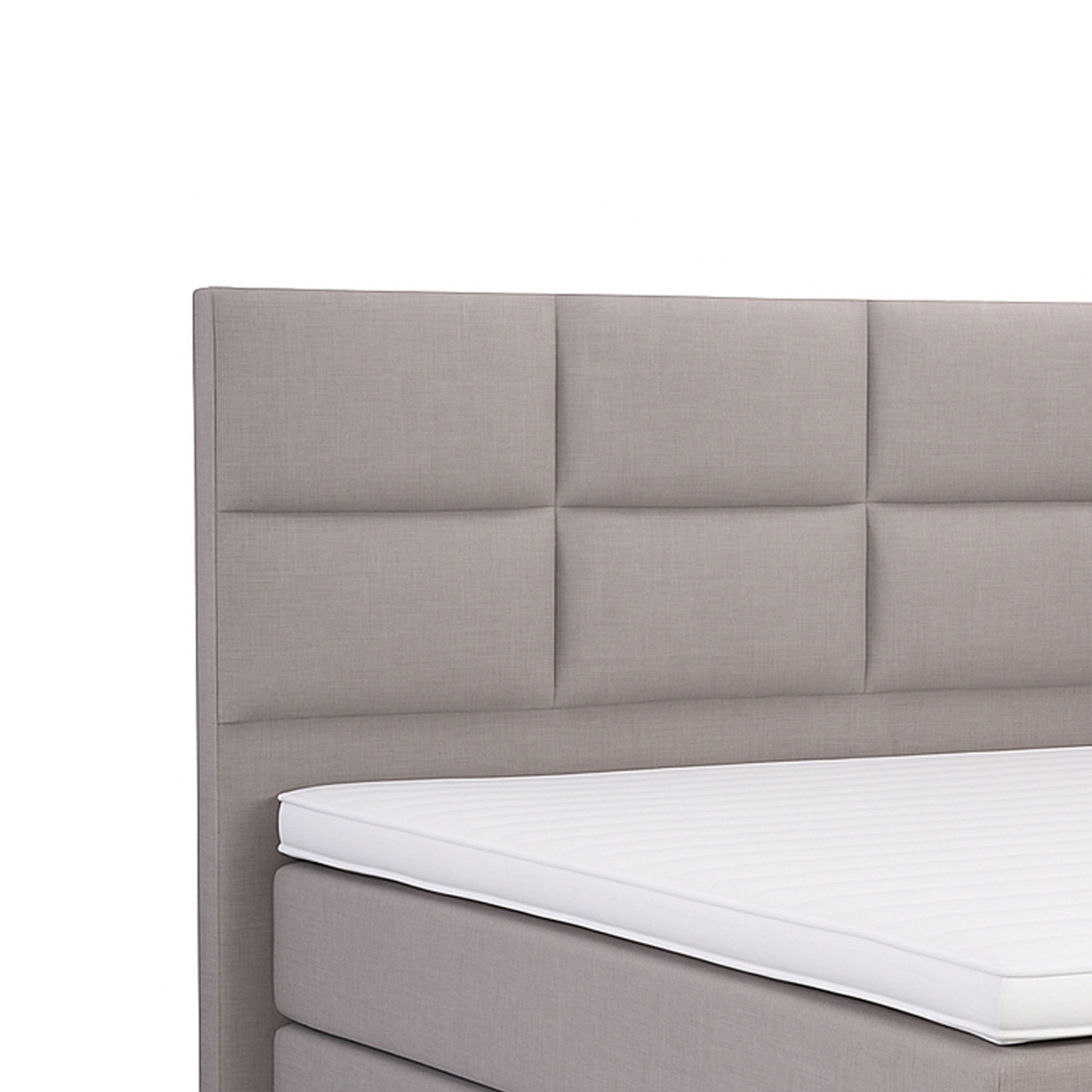 Boxspringbett MIAMI 180x200 cm Webstoff Silbergrau - Interbed
