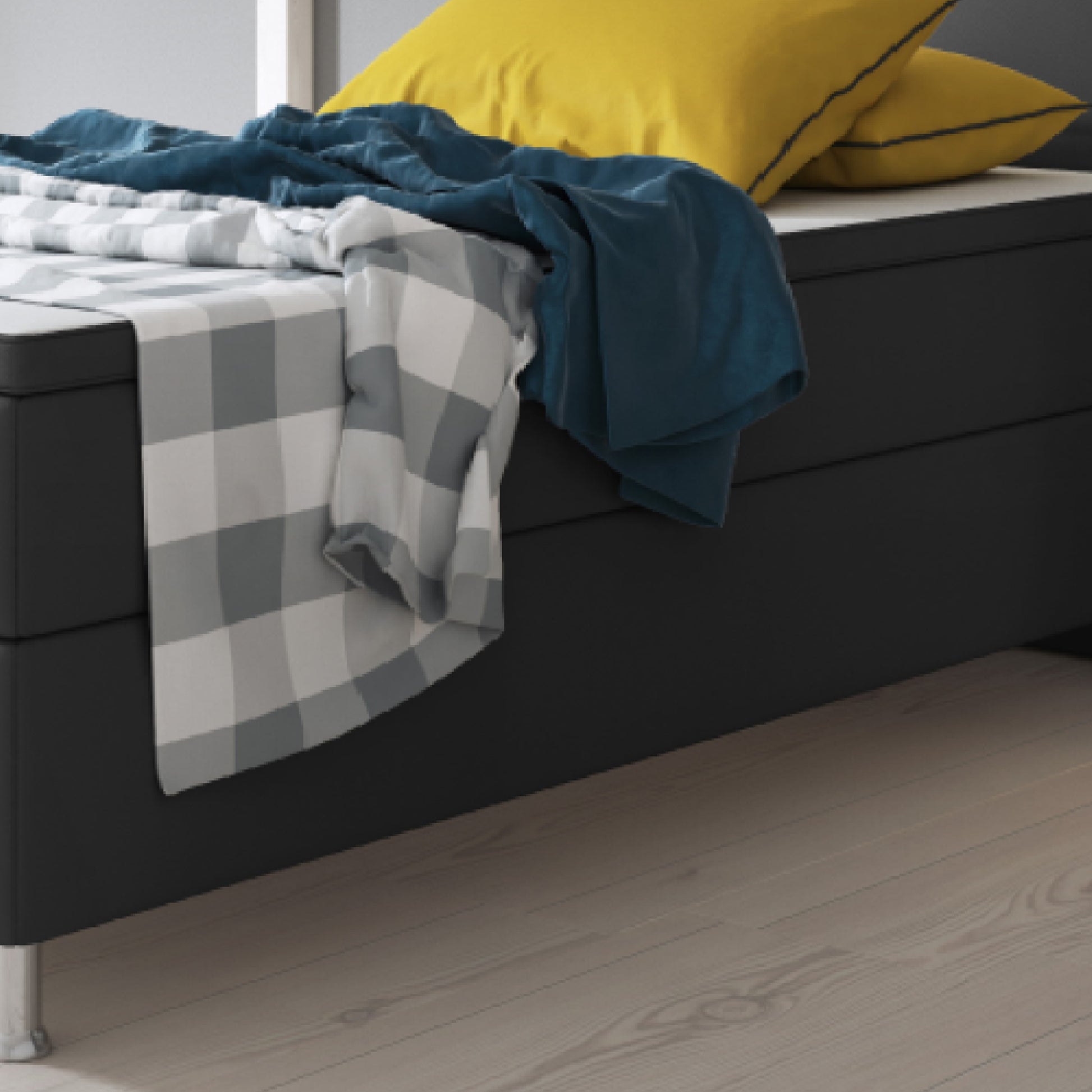 Boxspringbett Miami 90x200 cm Kunstleder Anthrazit - Interbed