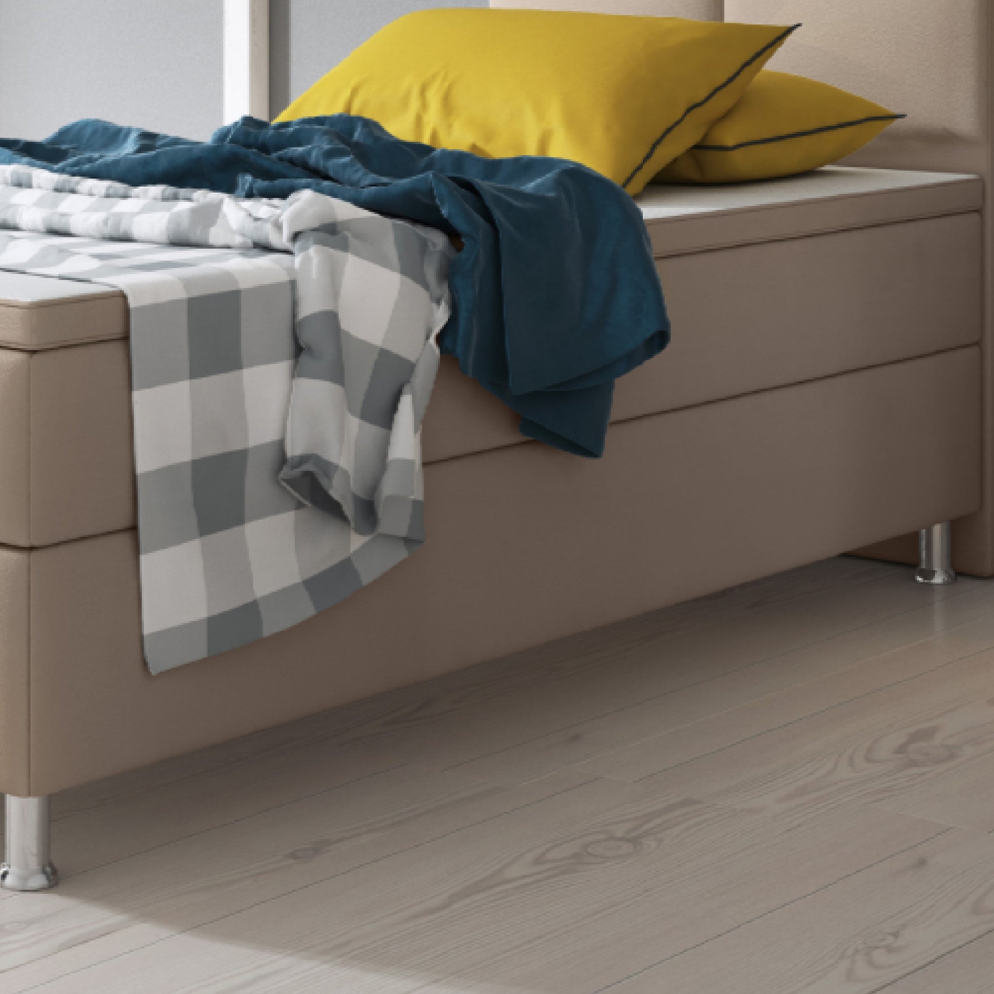 Boxspringbett Miami 90x200 cm Kunstleder Muddy - Interbed