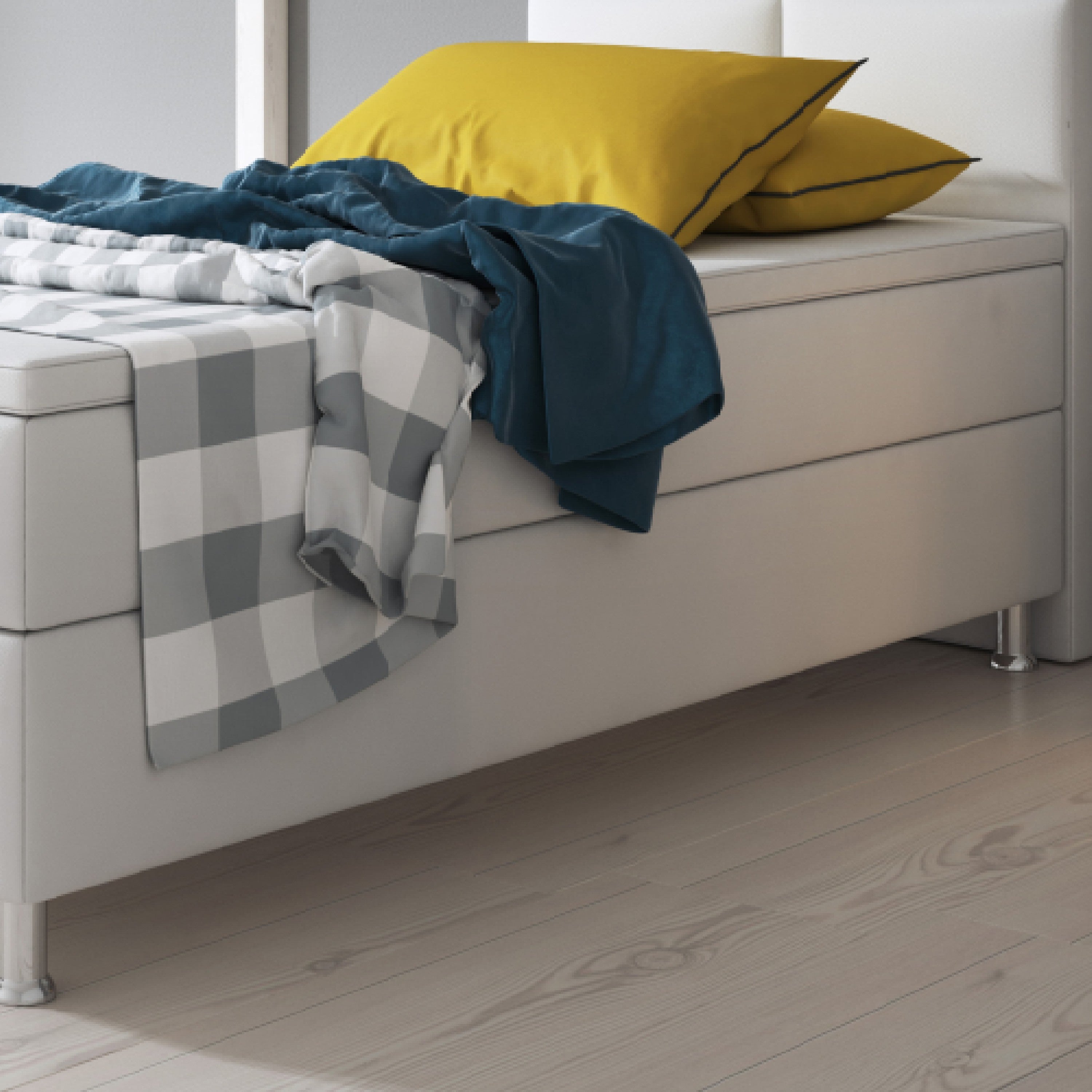 Boxspringbett Miami 90x200 – Kunstleder Weiß - Interbed