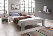 Futonbett Michelle 140x200 cm Kopfteil und Füsse Beton, Seiten weiss