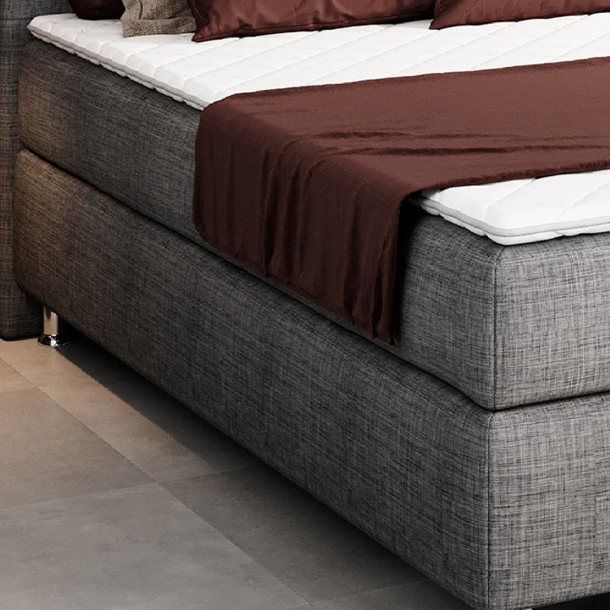 Boxspringbett NYC 180x200 cm Webstoff Anthrazit - Interbed