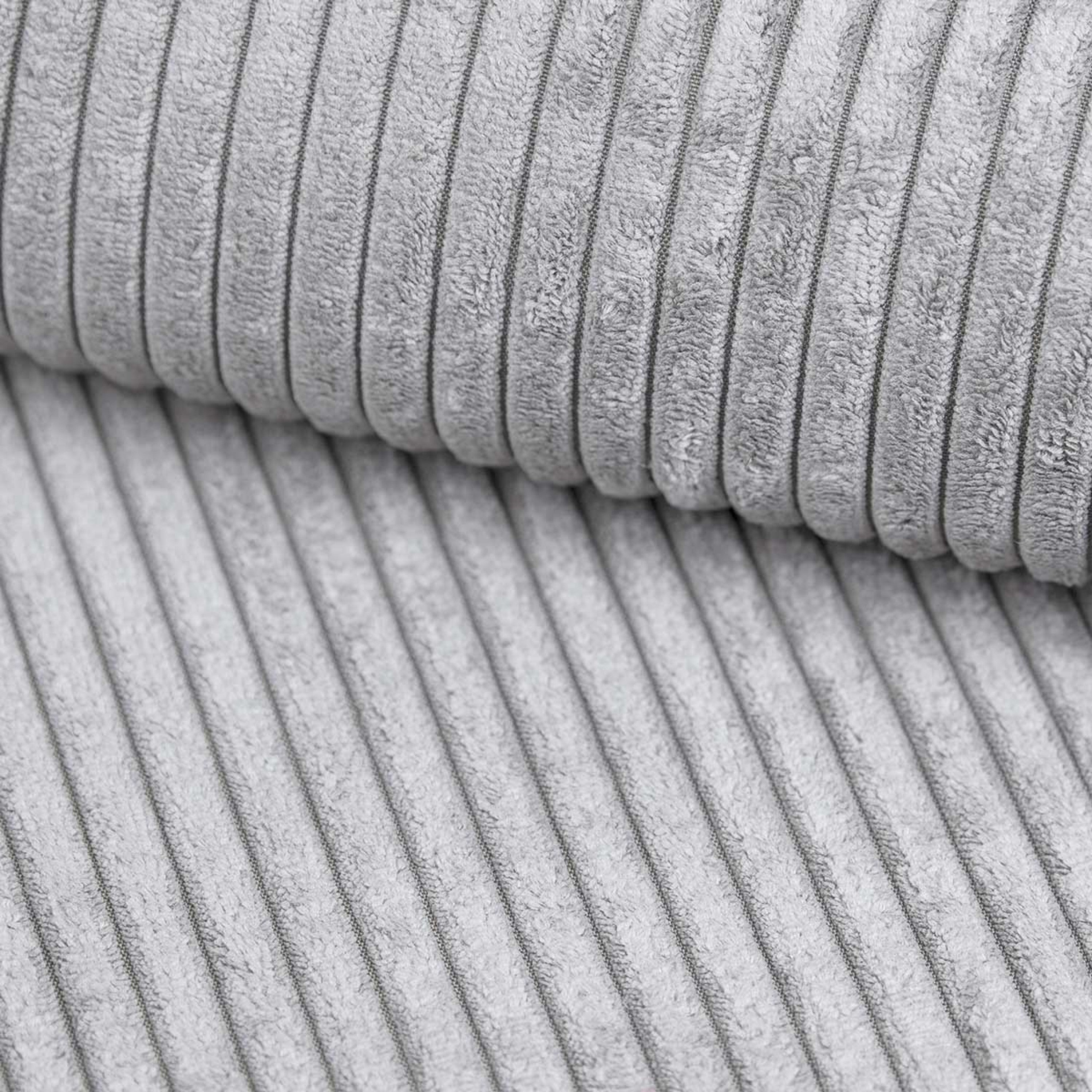 Ecksofa Austin 244x145 cm Cord Silbergrau Poso 110 - Interbed