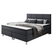 Boxspringbett Rotterdam 180x200 cm Anthrazit – Webstoff & PU-Topper - Interbed