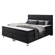 Boxspringbett Rotterdam 180x200 cm – Webstoff Schwarz mit PU-Topper - Interbed