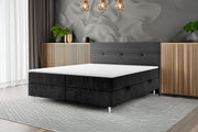 Boxbett Salvador 180x200 cm Schwarz – mit Bettkasten & Topper - Interbed