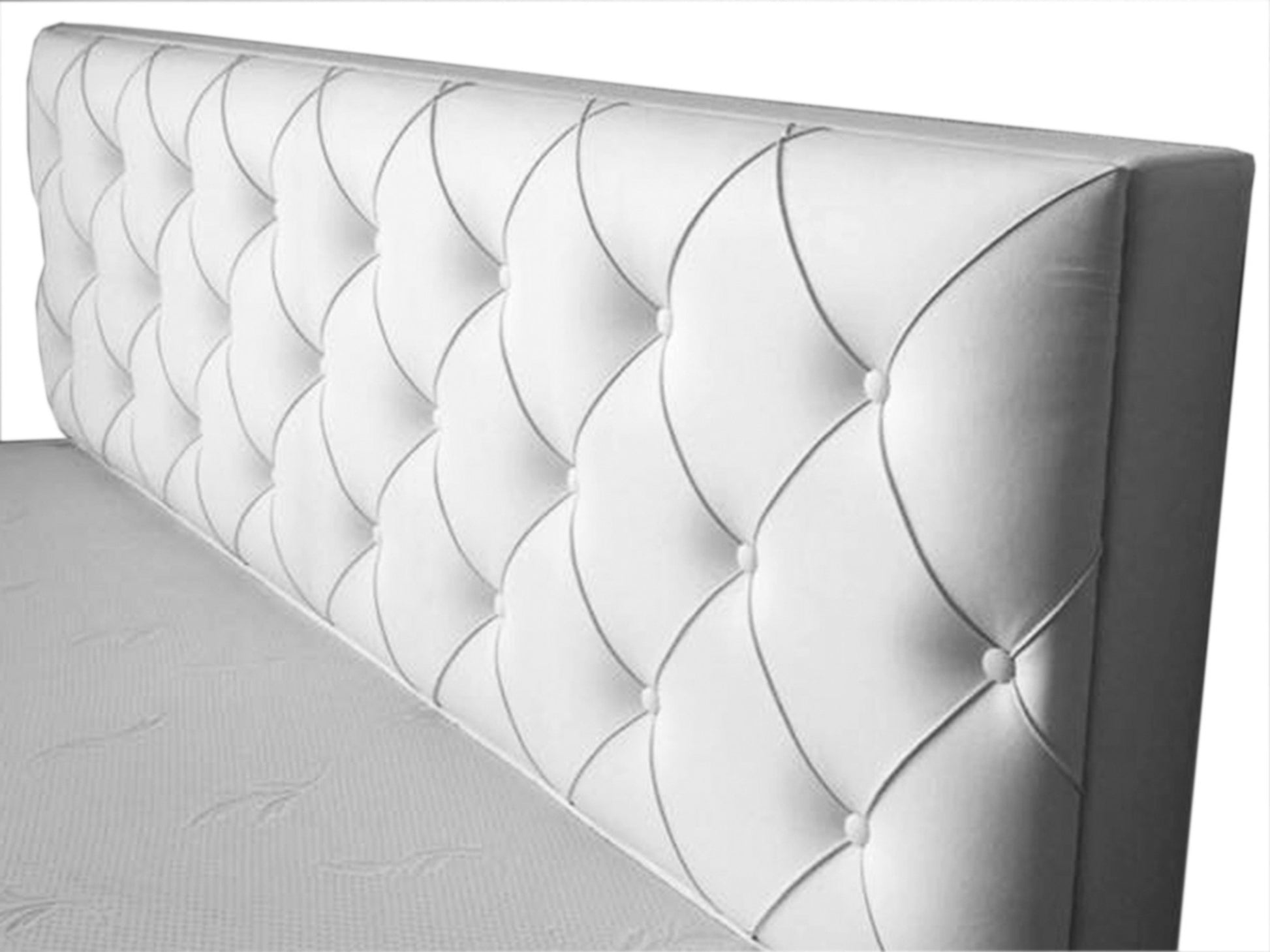 Boxspringbett Turin 180x200 Weiß – Kunstleder, 7-Zonen TFK & 6 cm Topper - Interbed
