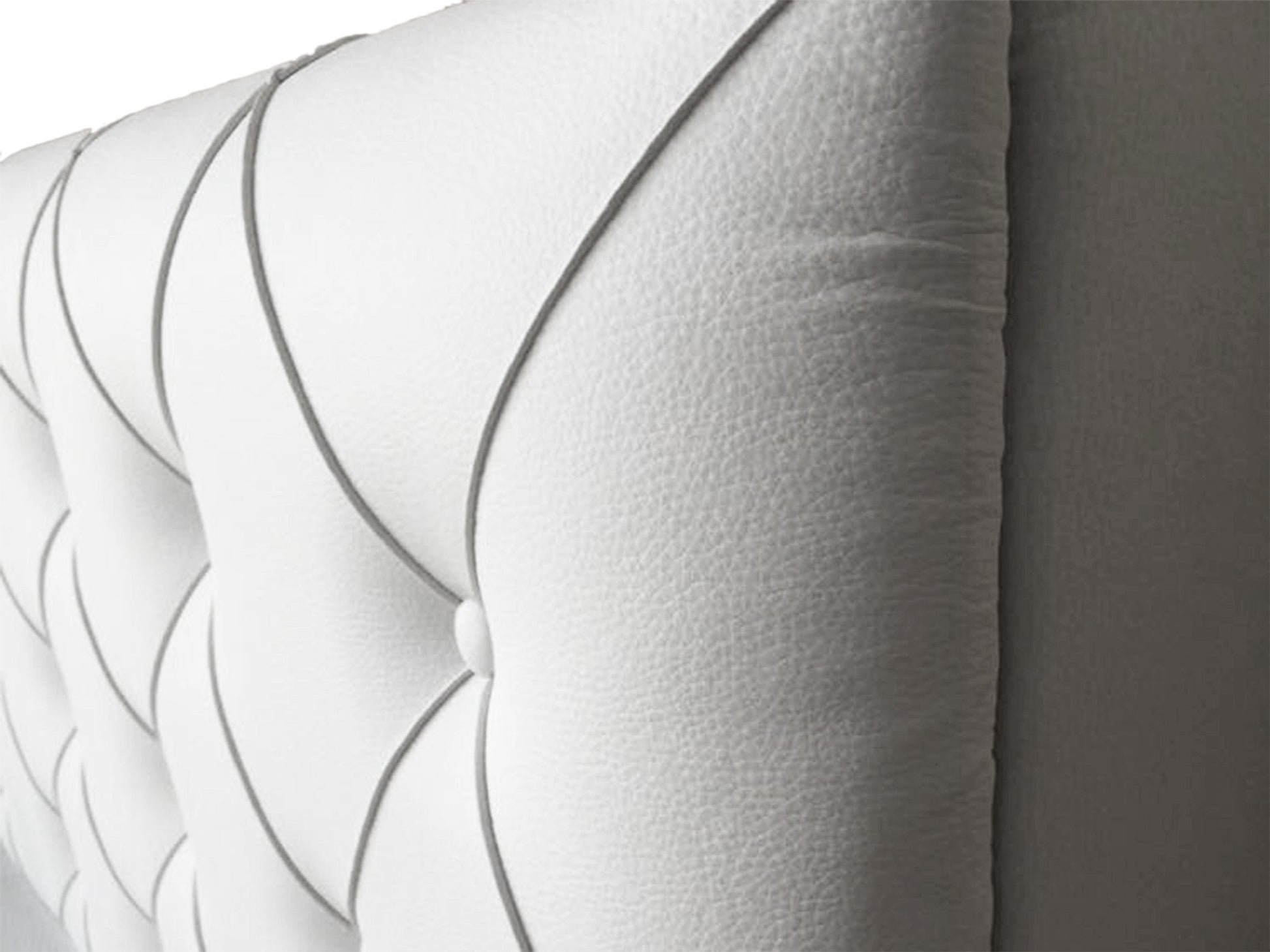 Boxspringbett Turin 180x200 Weiß – Kunstleder, 7-Zonen TFK & 6 cm Topper - Interbed