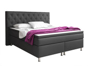 Boxspringbett Turin 180×200 Anthrazit – Kunstleder, 7‑Zonen TFK & Topper - Interbed