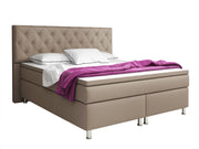 Boxspringbett Turin 180x200 Muddy – Kunstleder, 7‑Zonen & Topper - Interbed