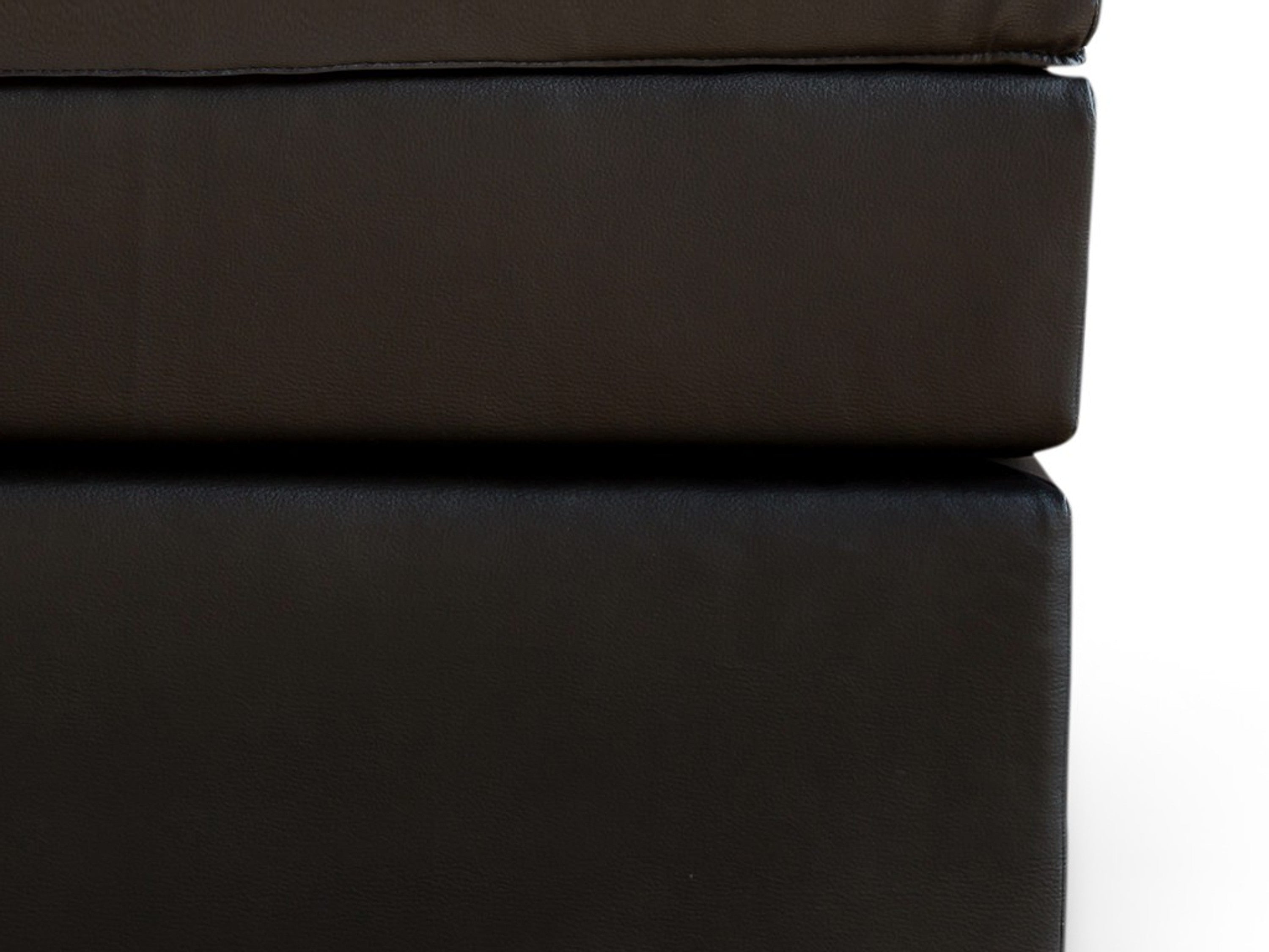 Boxspringbett Turin 180x200 Kunstleder Schwarz – 2×7-Zonen TFK & 6 cm Topper - Interbed