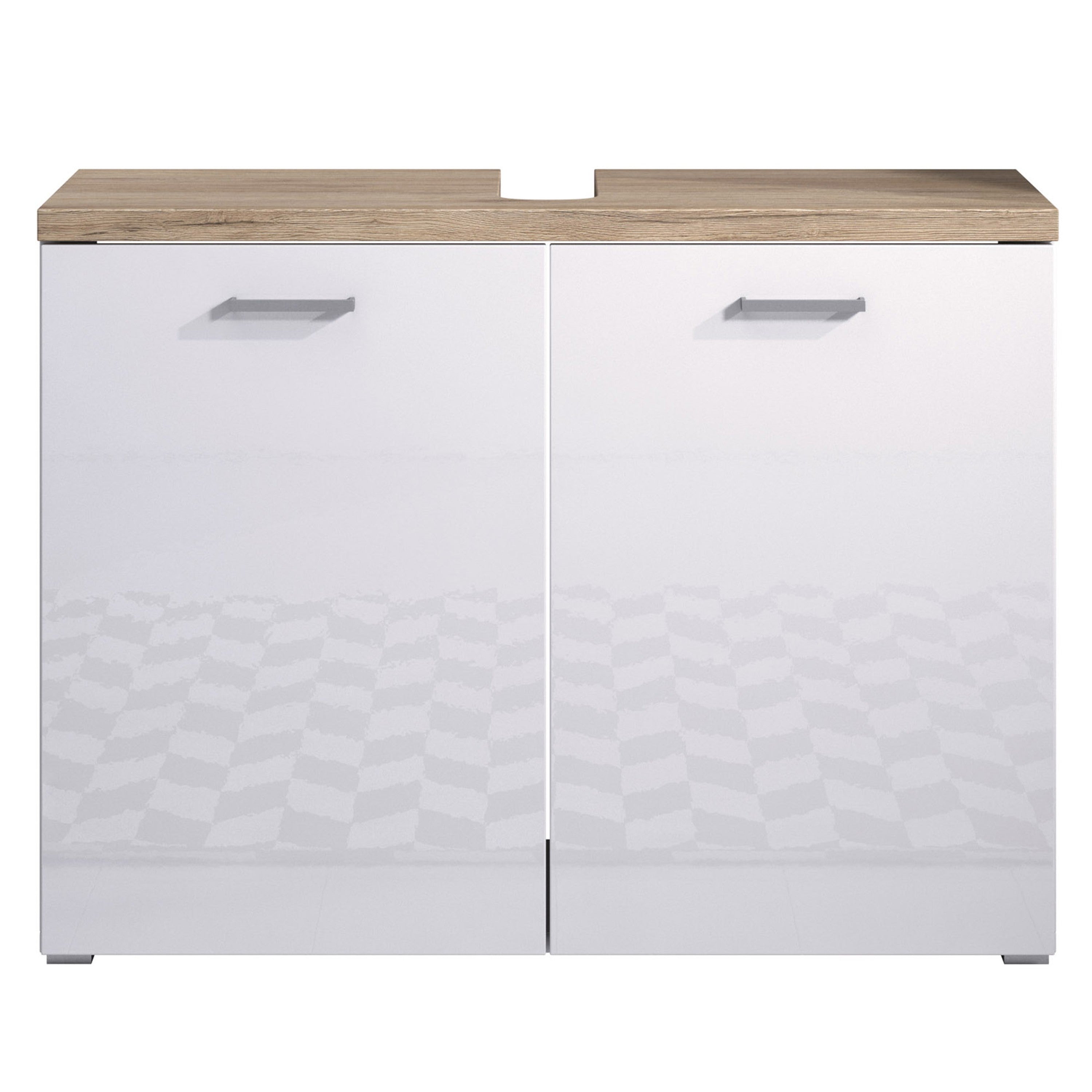 Waschbeckenunterschrank Prag glänzend Weiss 2 türig - Interbed