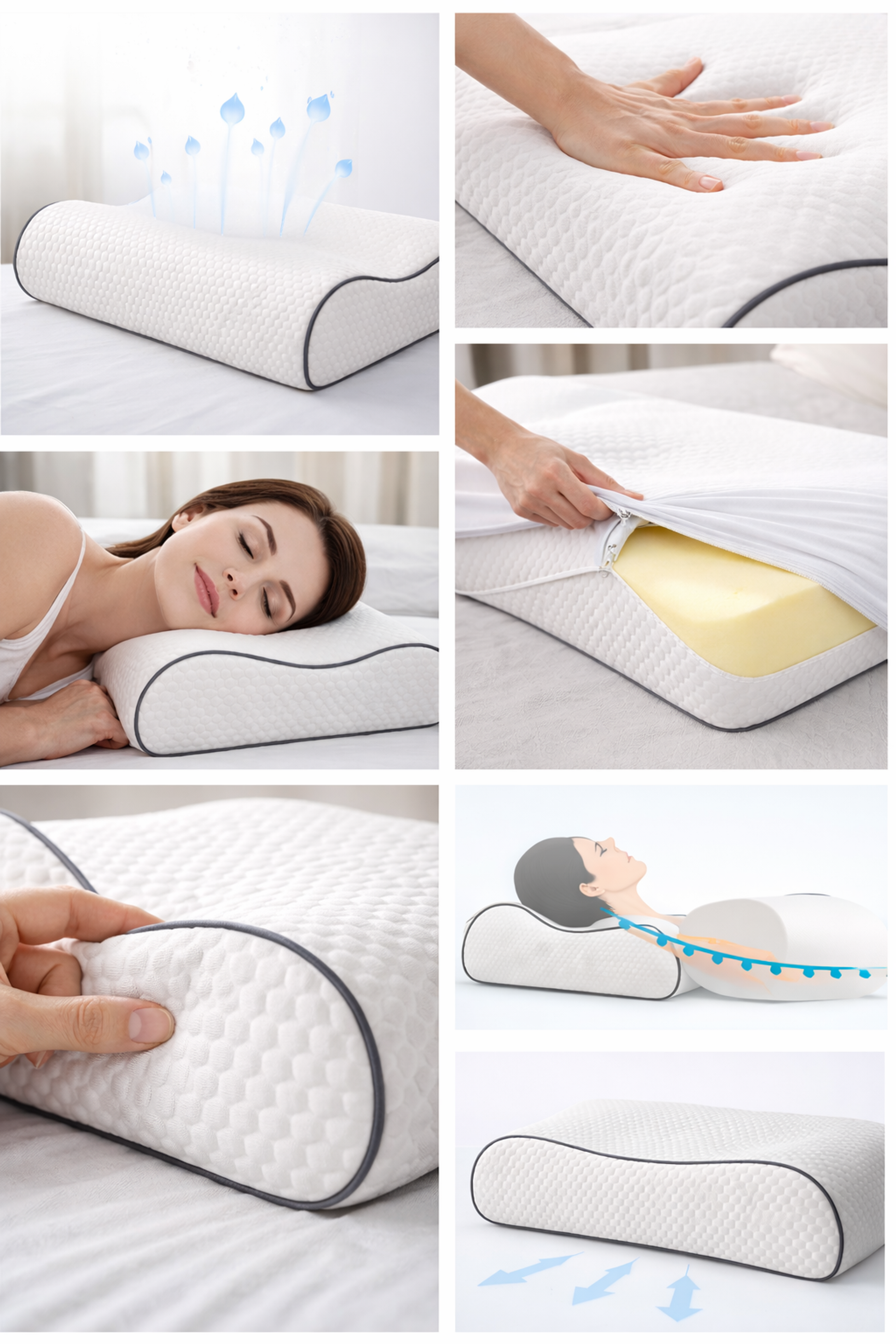 Viscokissen Orthopädisches Konturkissen Nackenstützkissen Kopfkissen Nackenkissen - Interbed