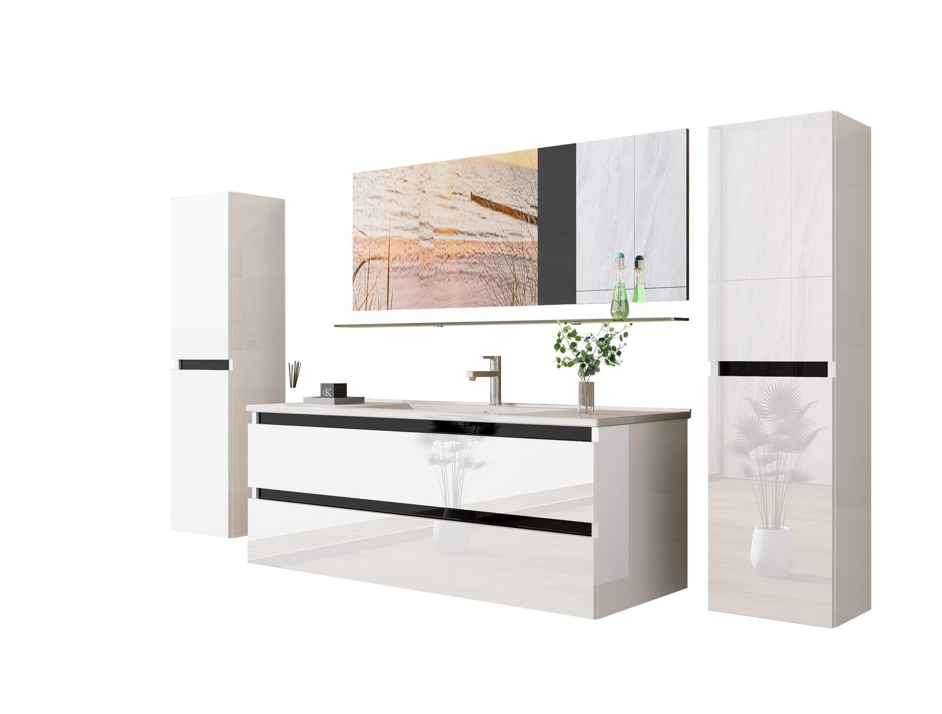 Badmöbel Set Kairo 4-teilig 120 cm Weiß - Interbed