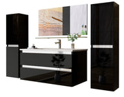 Badmöbel Set Kairo 4-teilig 90 cm Schwarz  - Interbed