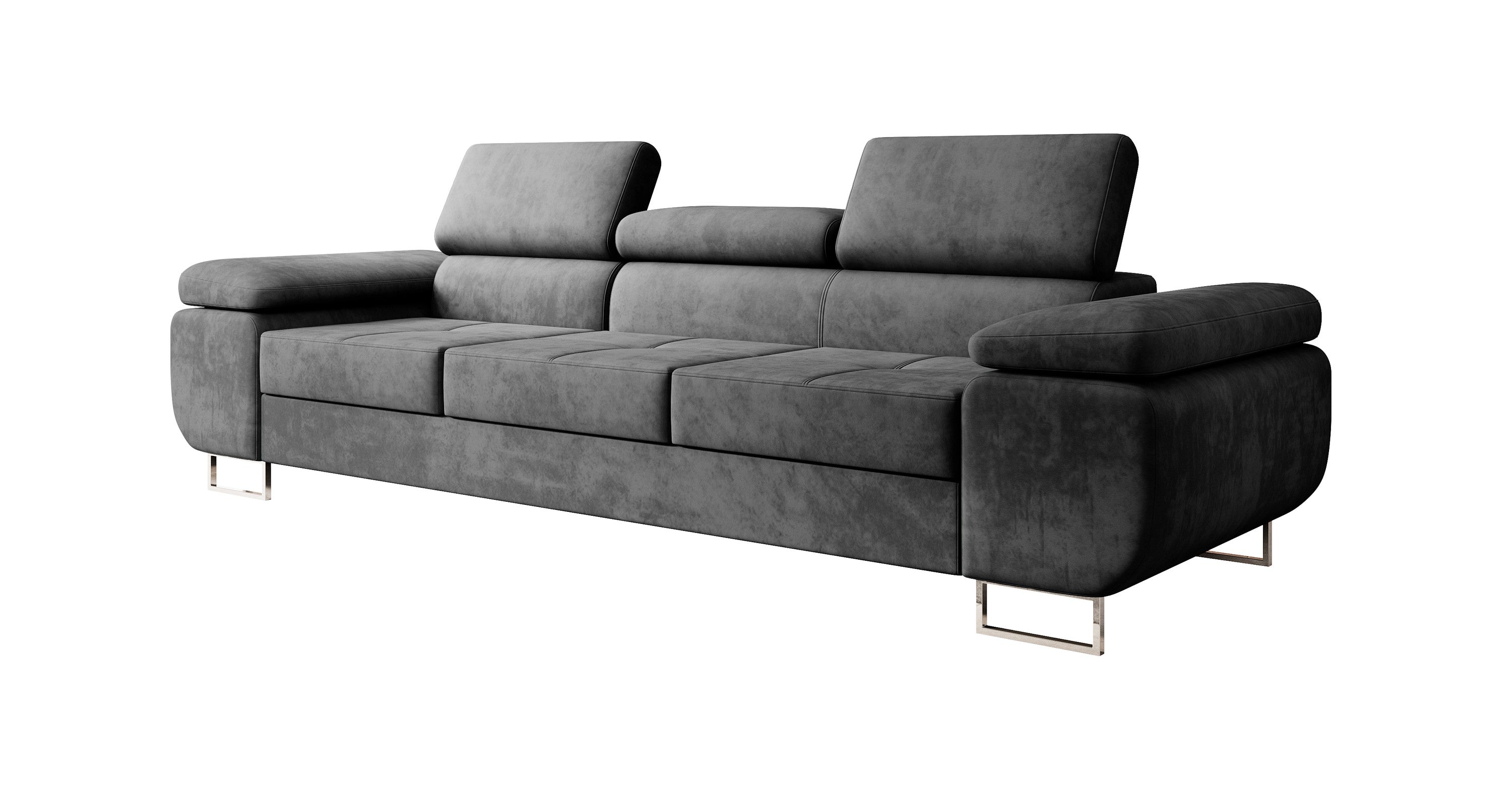 Sofa Set MALTA 3-2-1 Samtstoff Grau - Interbed