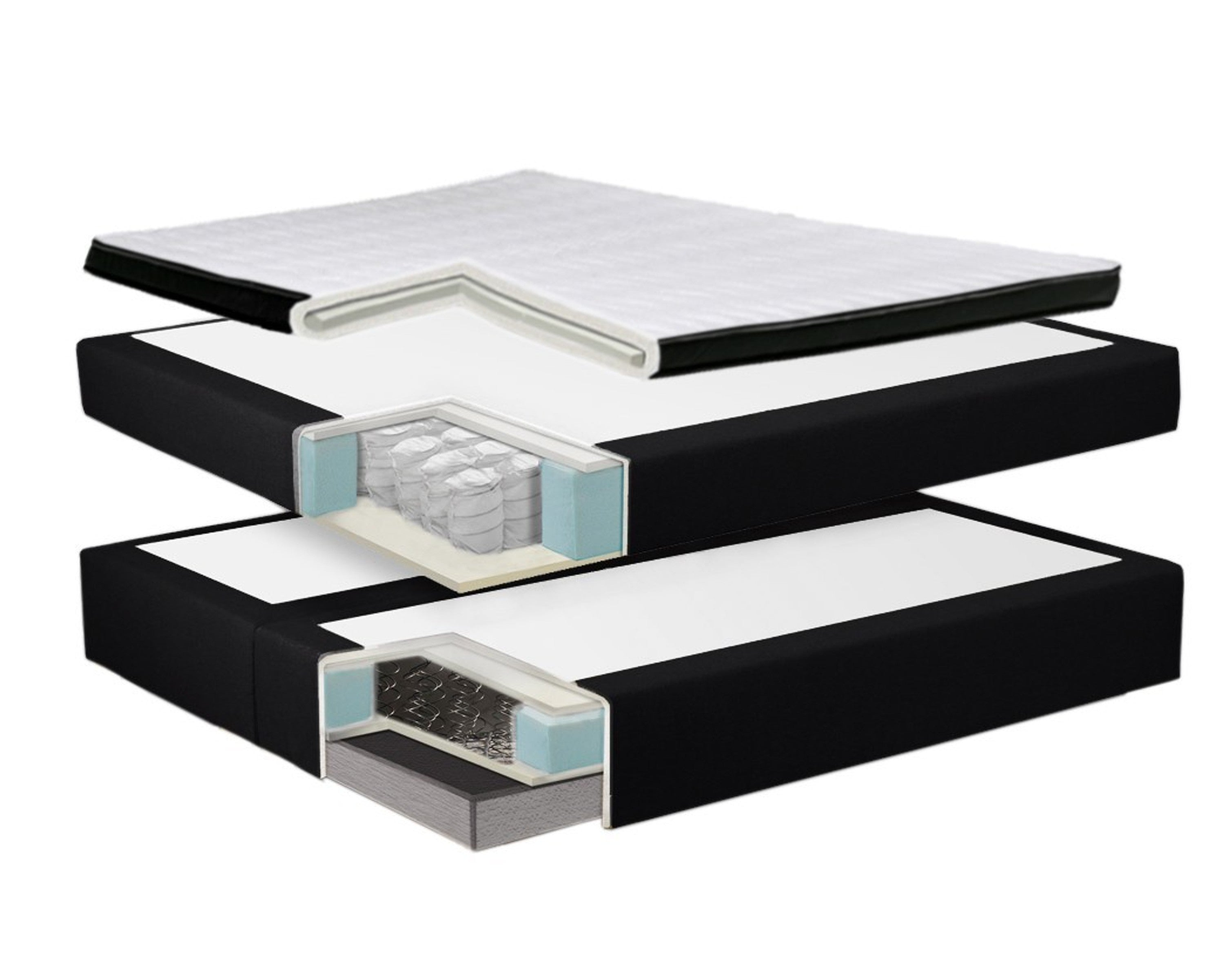Boxspringbett Oxford 180x200 cm Kunstleder Schwarz - Interbed